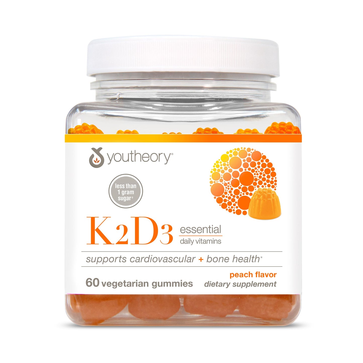 Youtheory K2D3 Vitamin D3 & Vitamin K2 Gummies, 60 Count