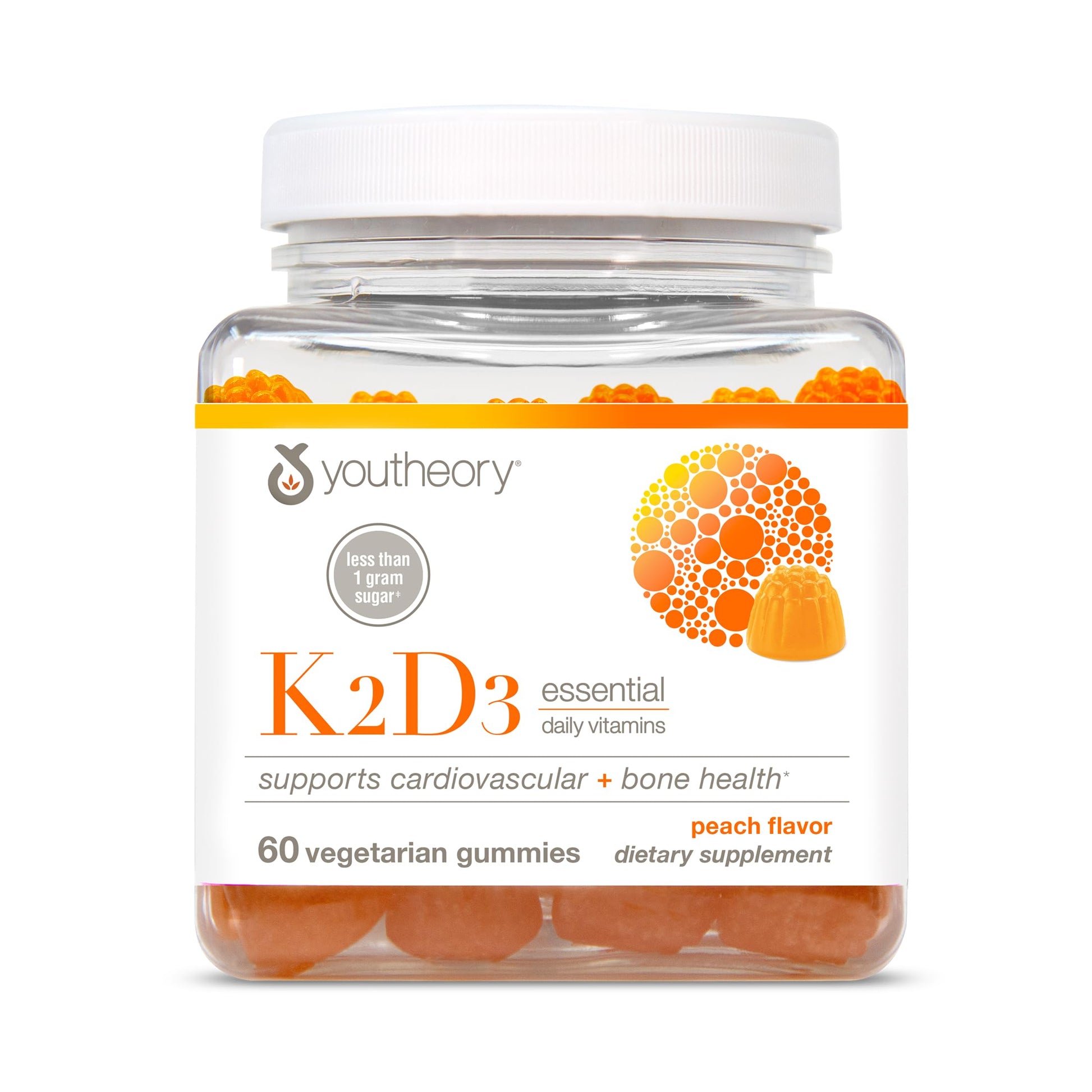 Youtheory K2D3 Vitamin D3 & Vitamin K2 Gummies, 60 Count