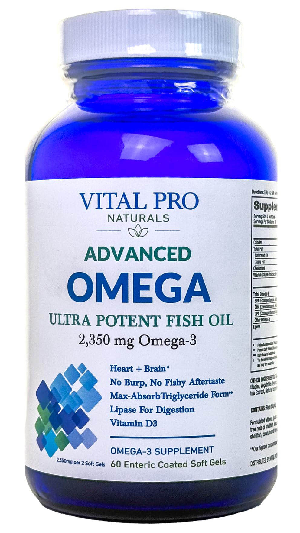 Vital Planet Vital Pro Naturals Advanced Omega Wild Caught Norwegian Fish Oil Softgels 60 Count