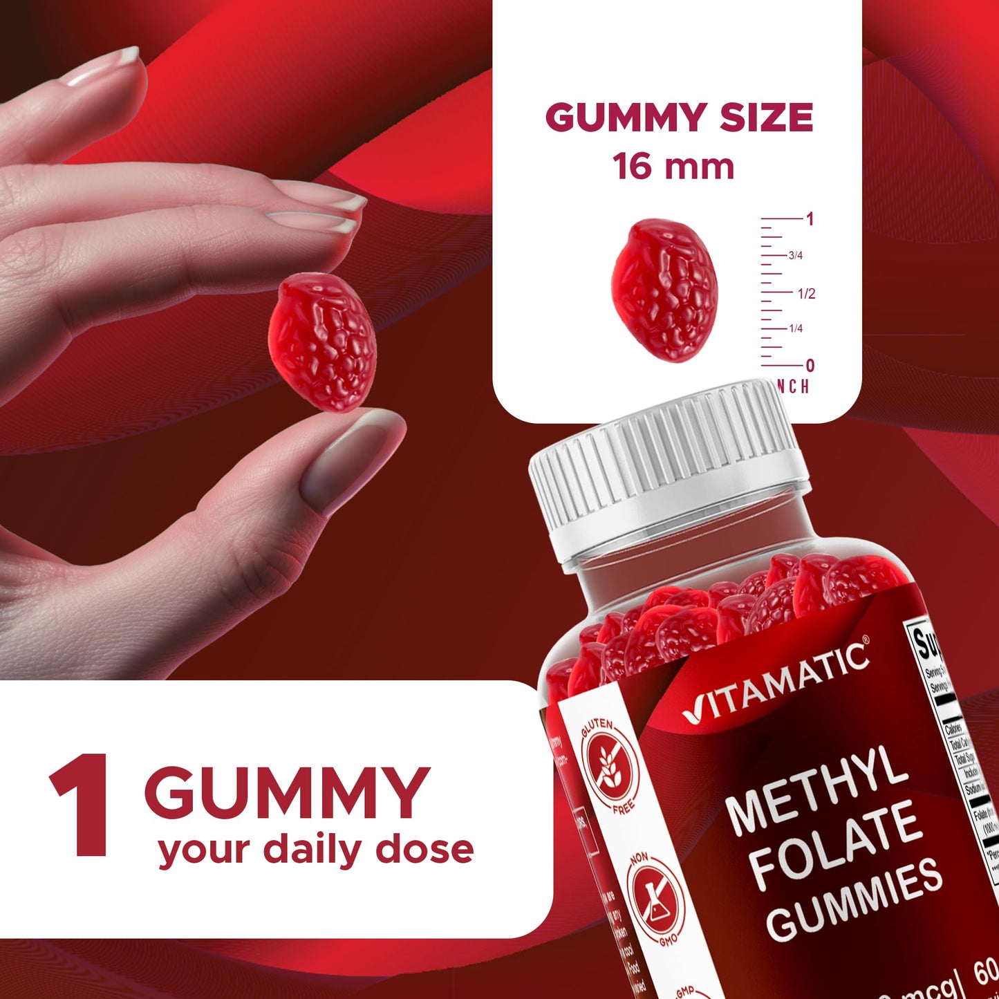 Vitamatic Methylfolate Gummies 60 Gummies