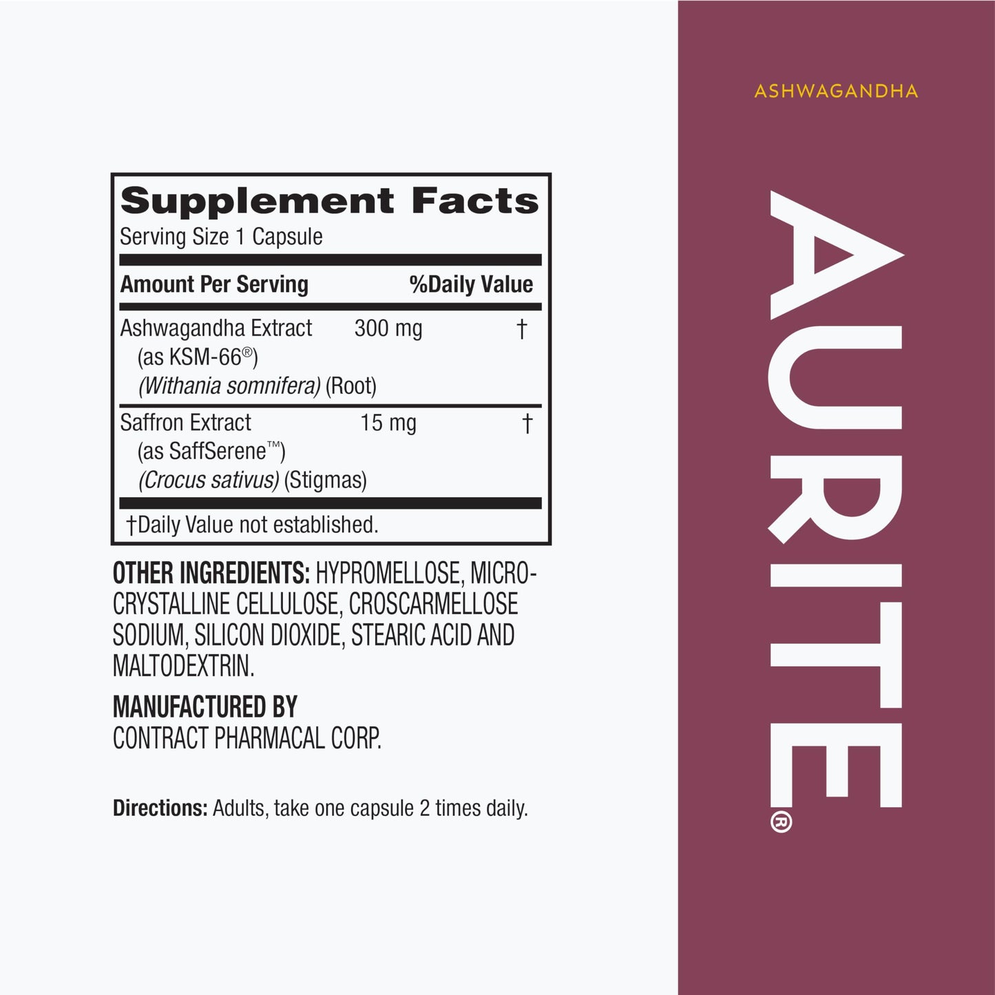 Aurite Saffron Supplement Capsule 60 Count