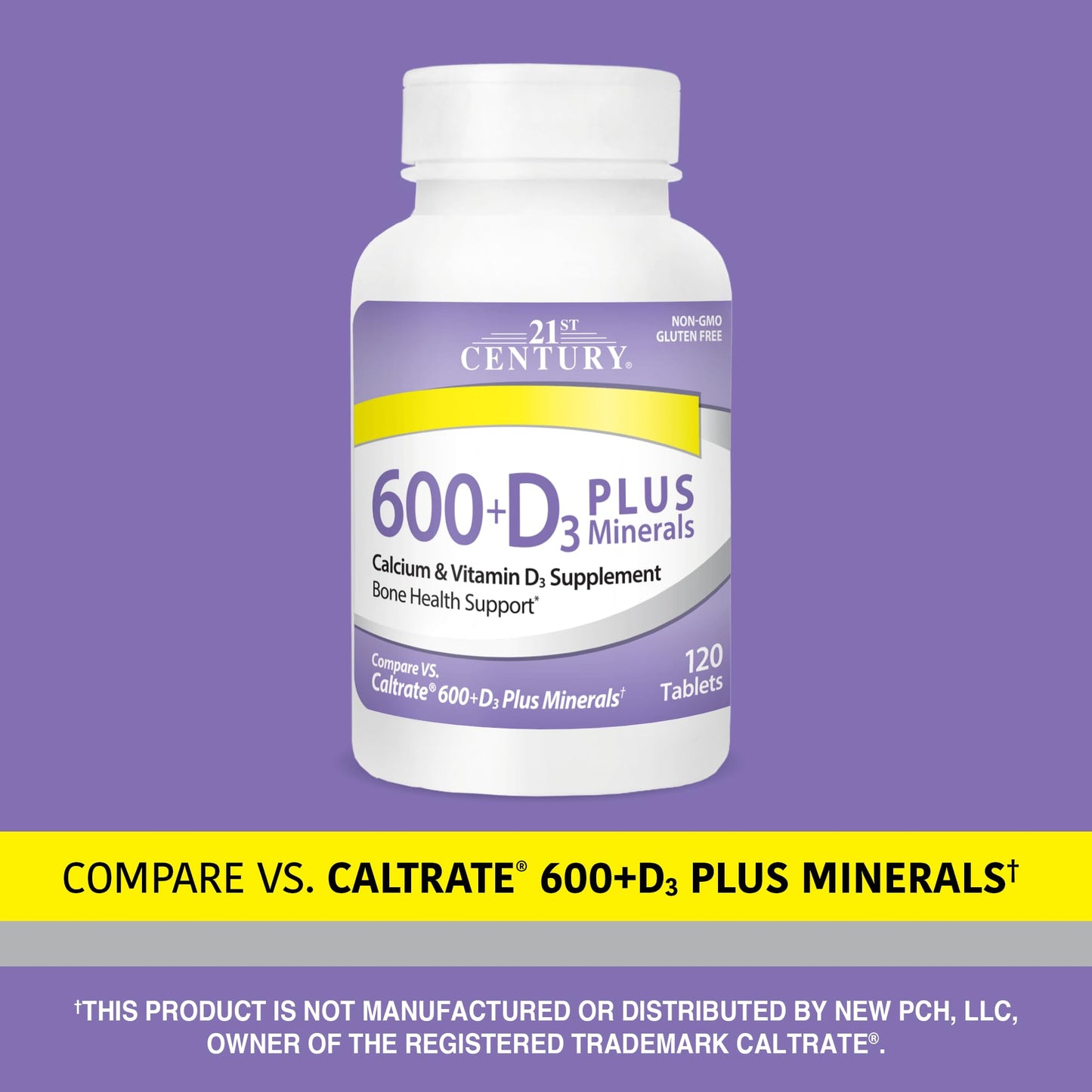 21st Century Calcium 600 Plus D Plus Minerals, 120 Tablets