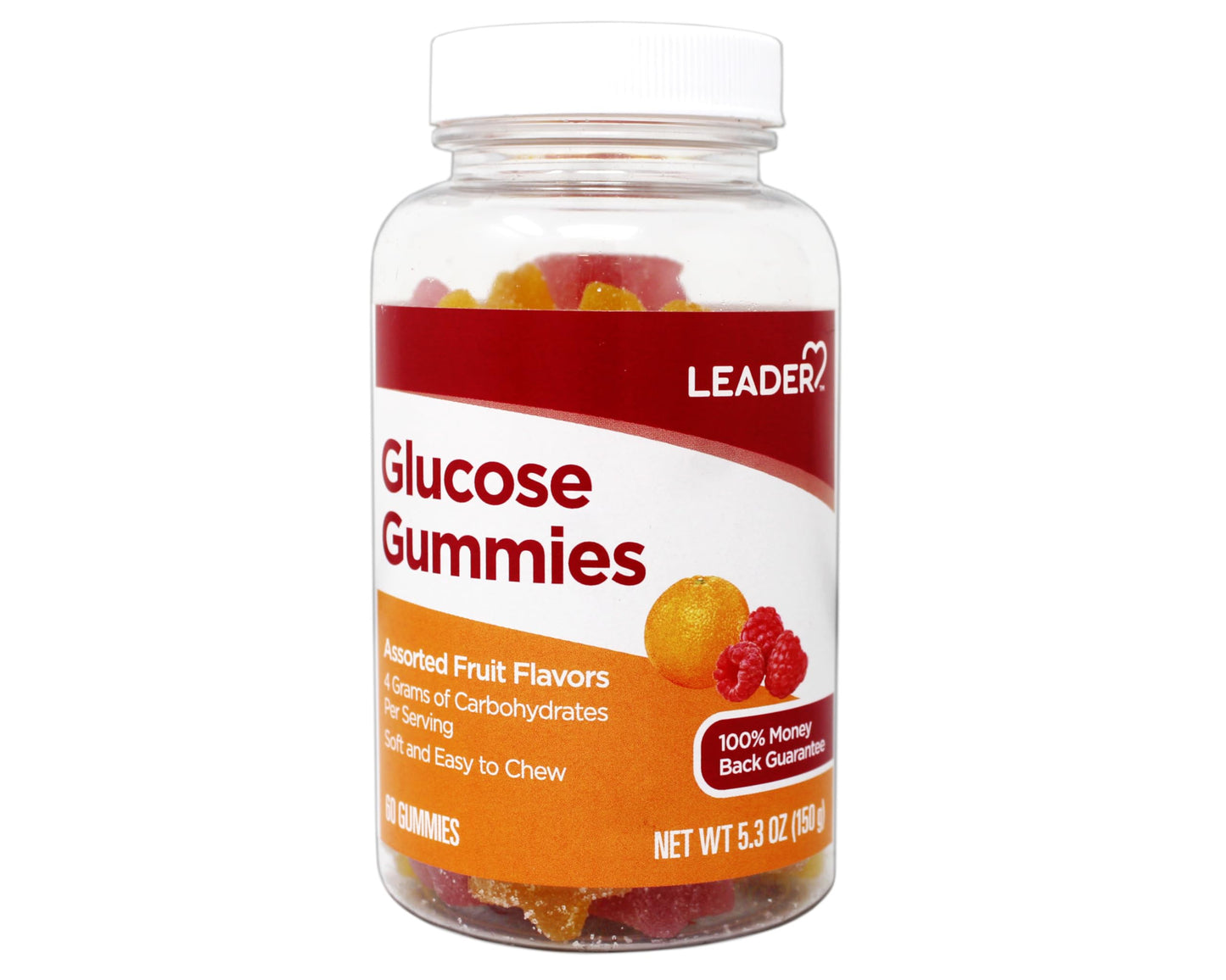 Leader Energy Support Gummies Assorted Fruit, 120 Count