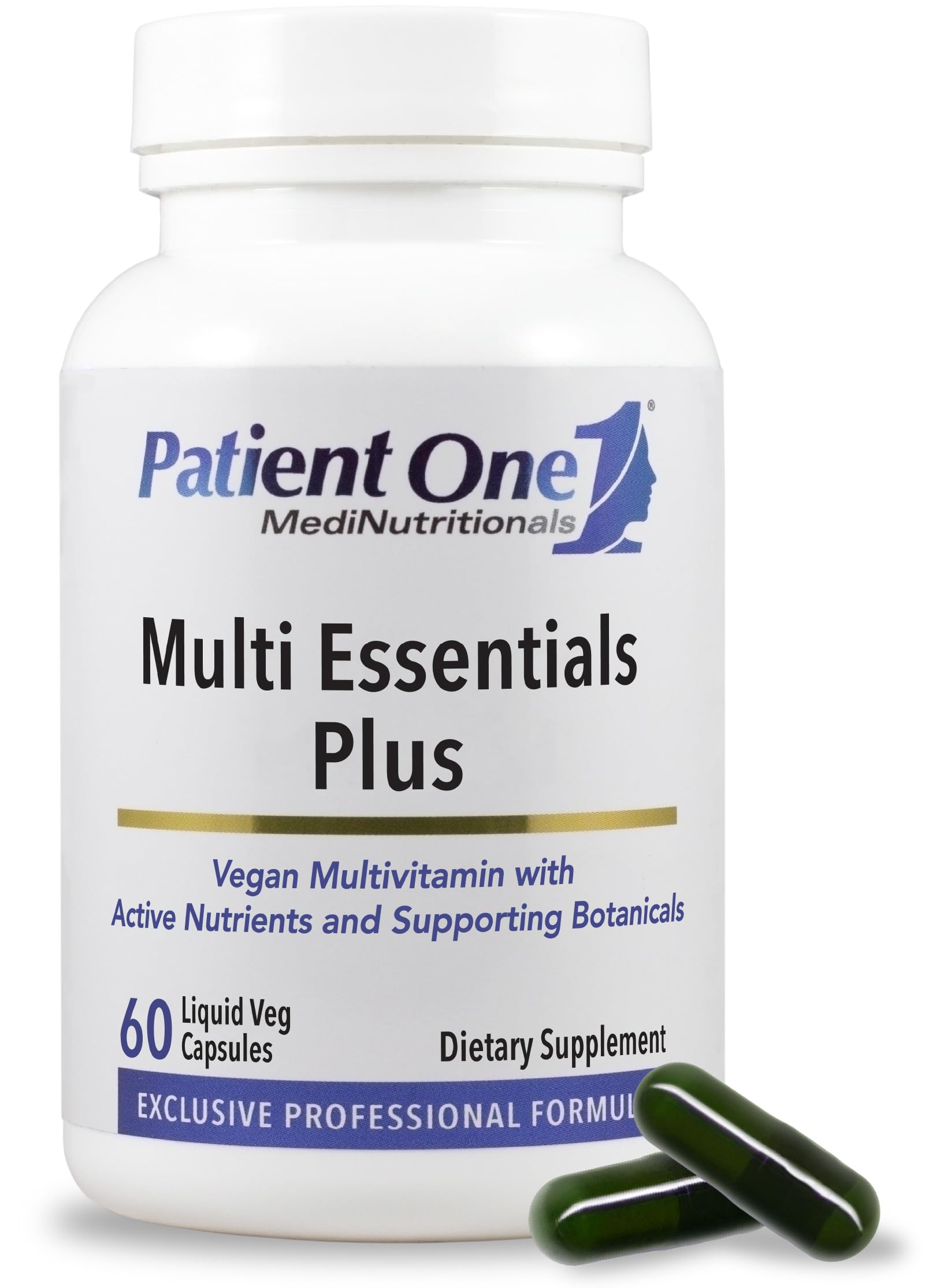 Patient One Multi Essentials Plus Multivitamin Supplement for Men and Women with Absorbable Vitamins, Minerals, Botanicals and More Capsule 60 Count