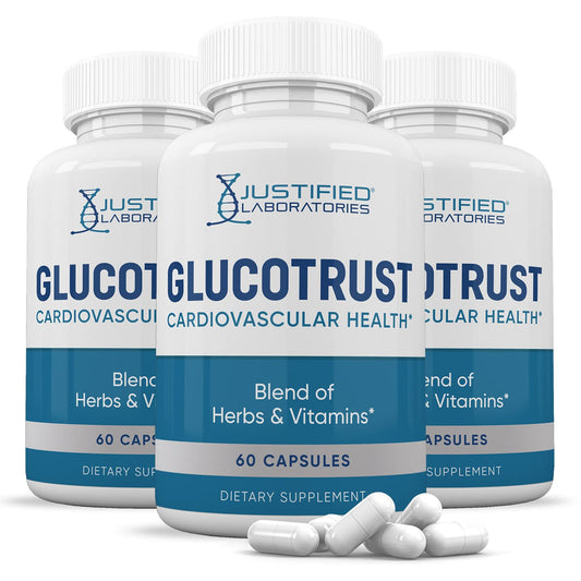 Justified Laboratories Glucotrust Advanced Formula 688mg Supplement Capsules, 180 Count