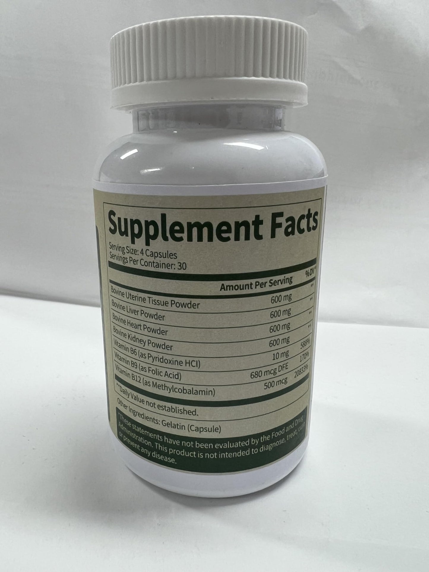 Fleamart Beef Organ Supplement for Women with Vitamin B Complex Capsules, 240 Count