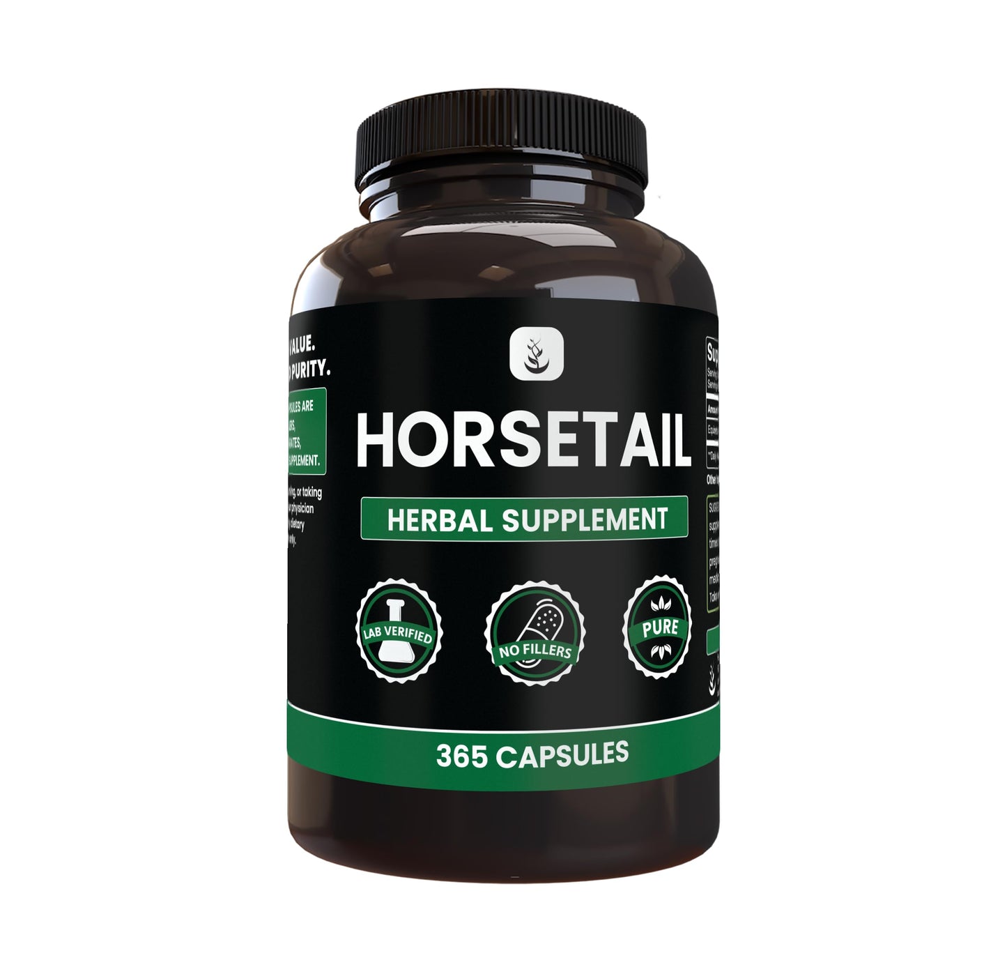 Pure Organic Ingredients Horsetail Capsules 365
