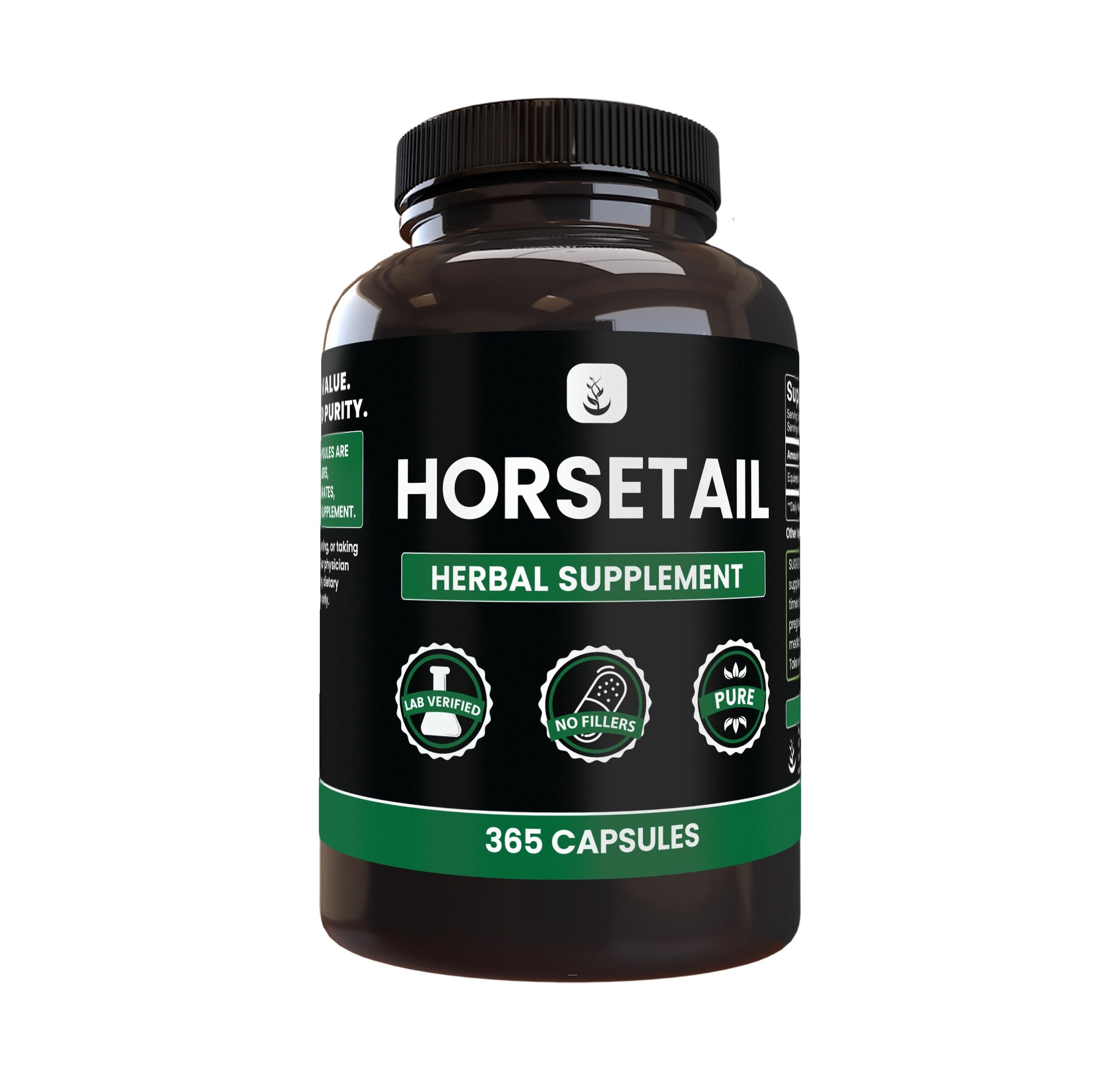 Pure Organic Ingredients Horsetail Capsules 365