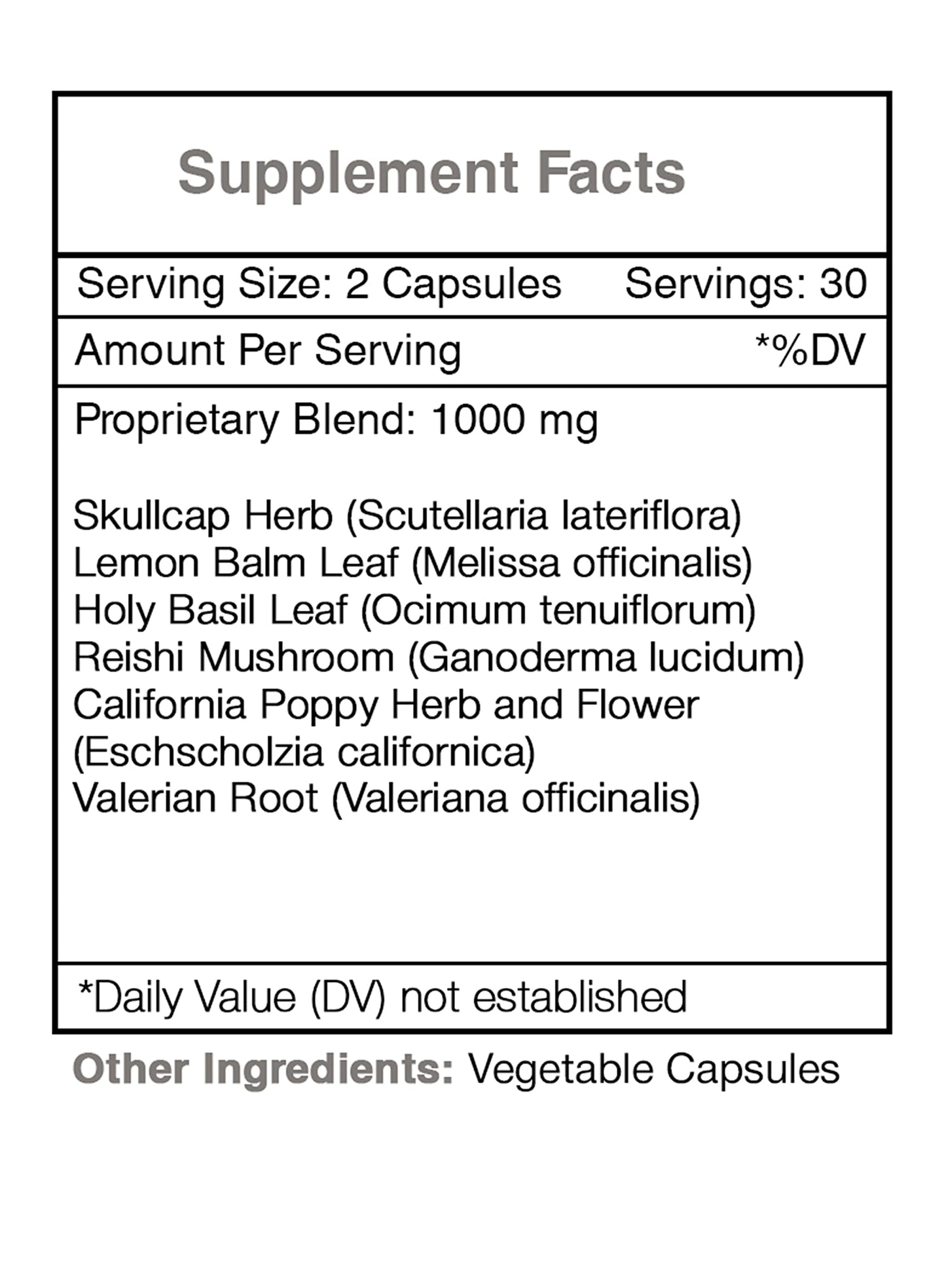 Secrets of the Tribe Tribal Tranquility, Nerve Calming Formula, Herbal Supplement Blend Capsule 60 Count