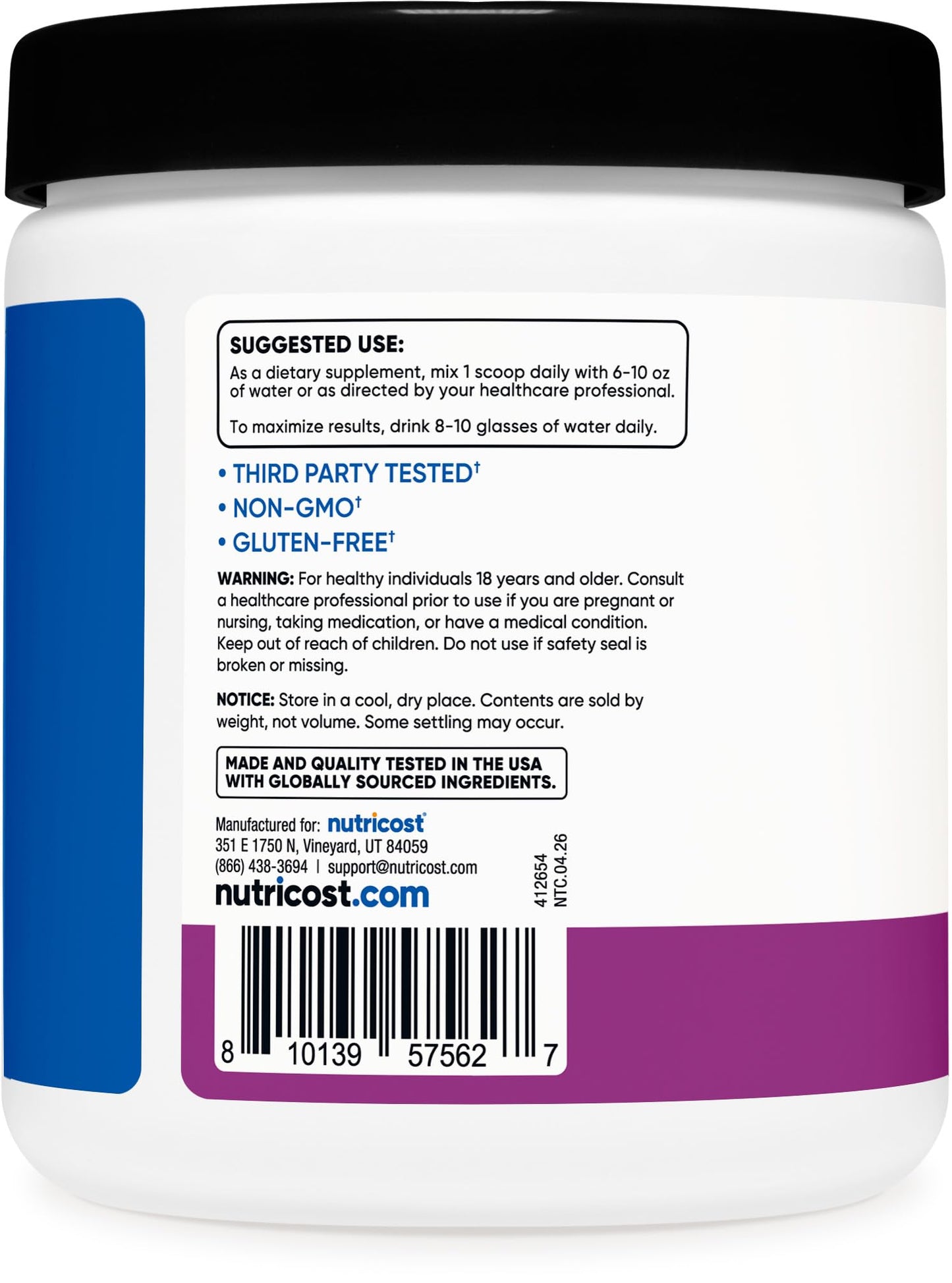 Nutricost Creatine + Aminos Powder (Grape) 13.3 Ounce