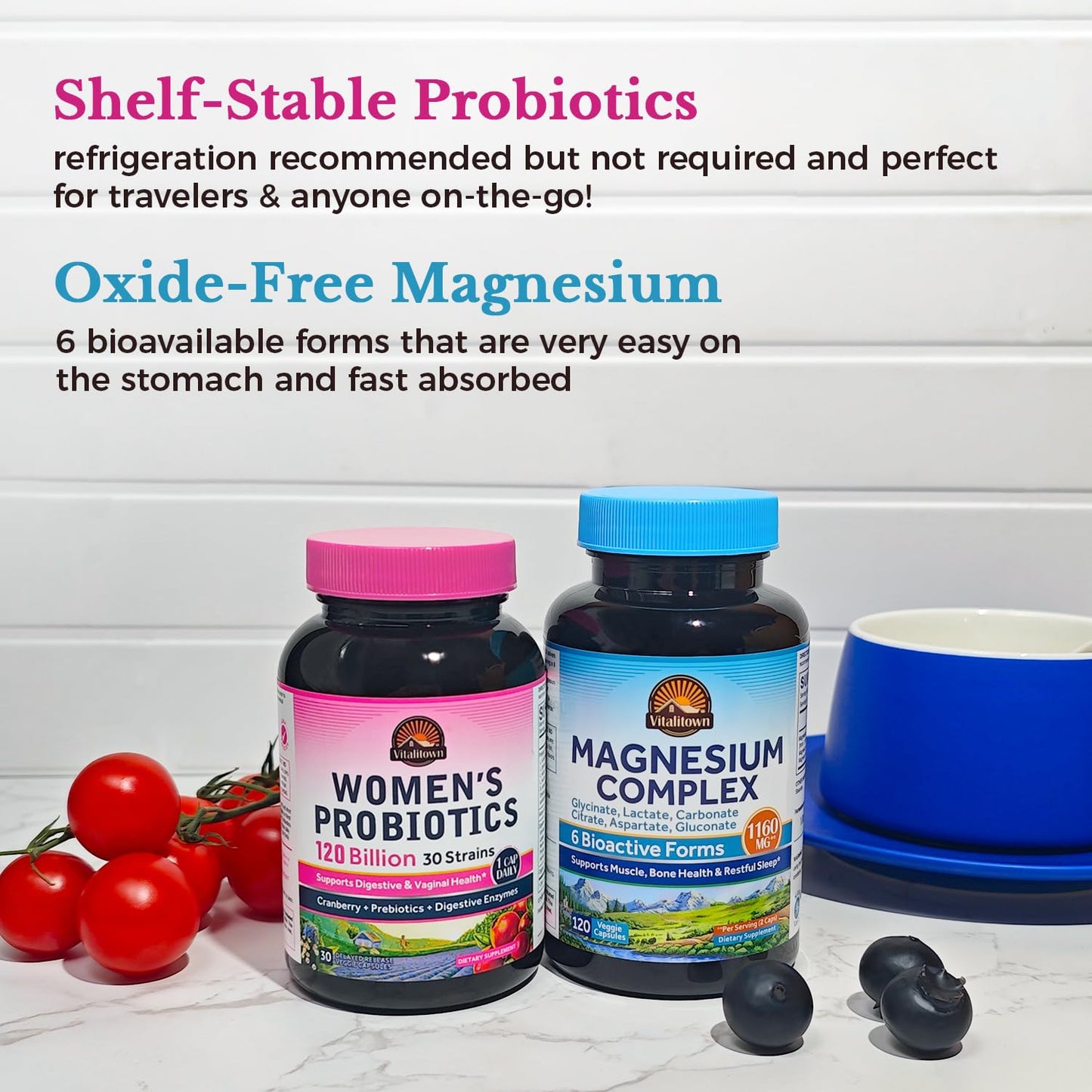 Vitalitown Probiotic + Magnesium Bundle Capsules, 150 Count