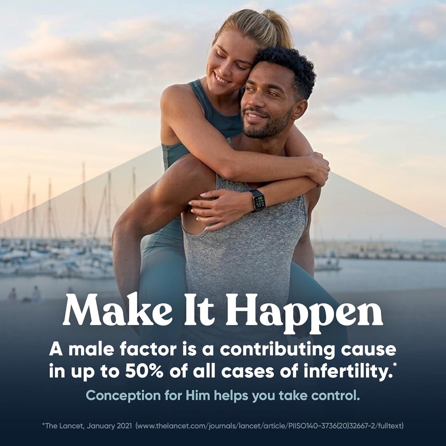 Eu Natural Conception for Him - Male Fertility Supplements with Ashwagandha, Folate & Zinc, Sperm Count, Motility & Strength Support, 120 Vegetarian Capsules