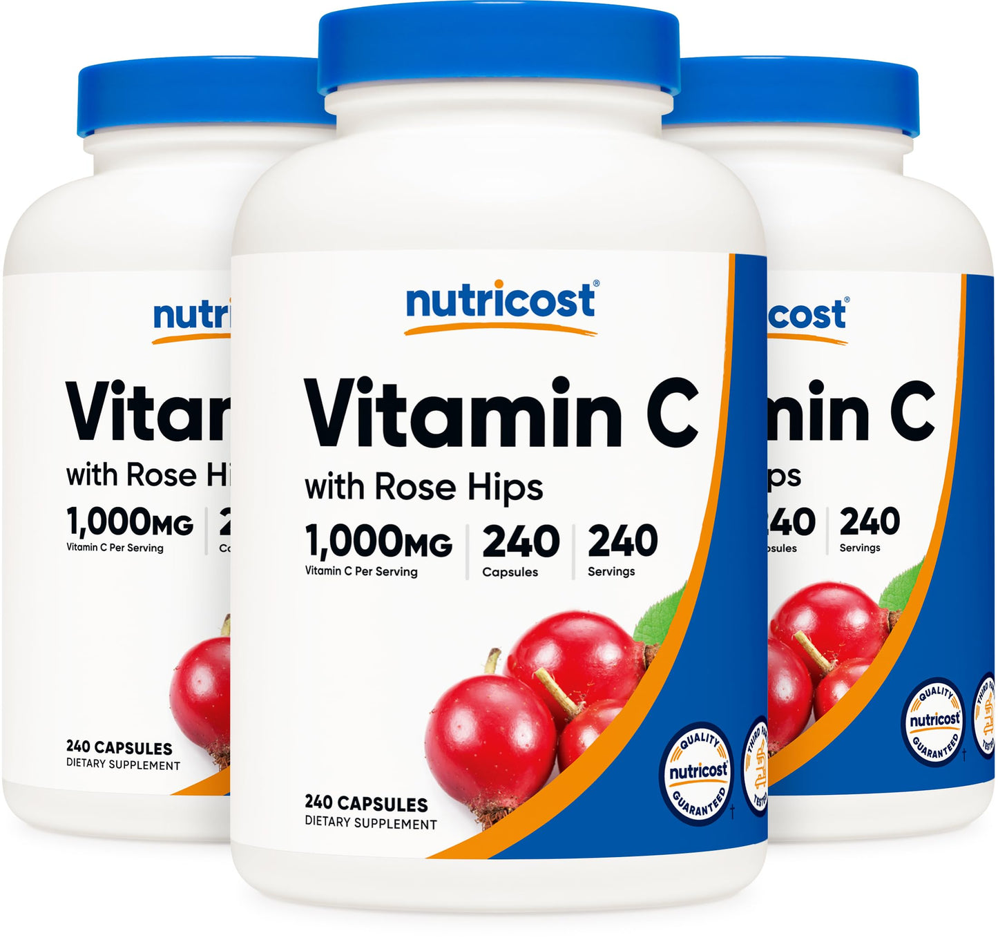 Nutricost Vitamin C with Rose Hips 1025mg Capsules, 720 Count
