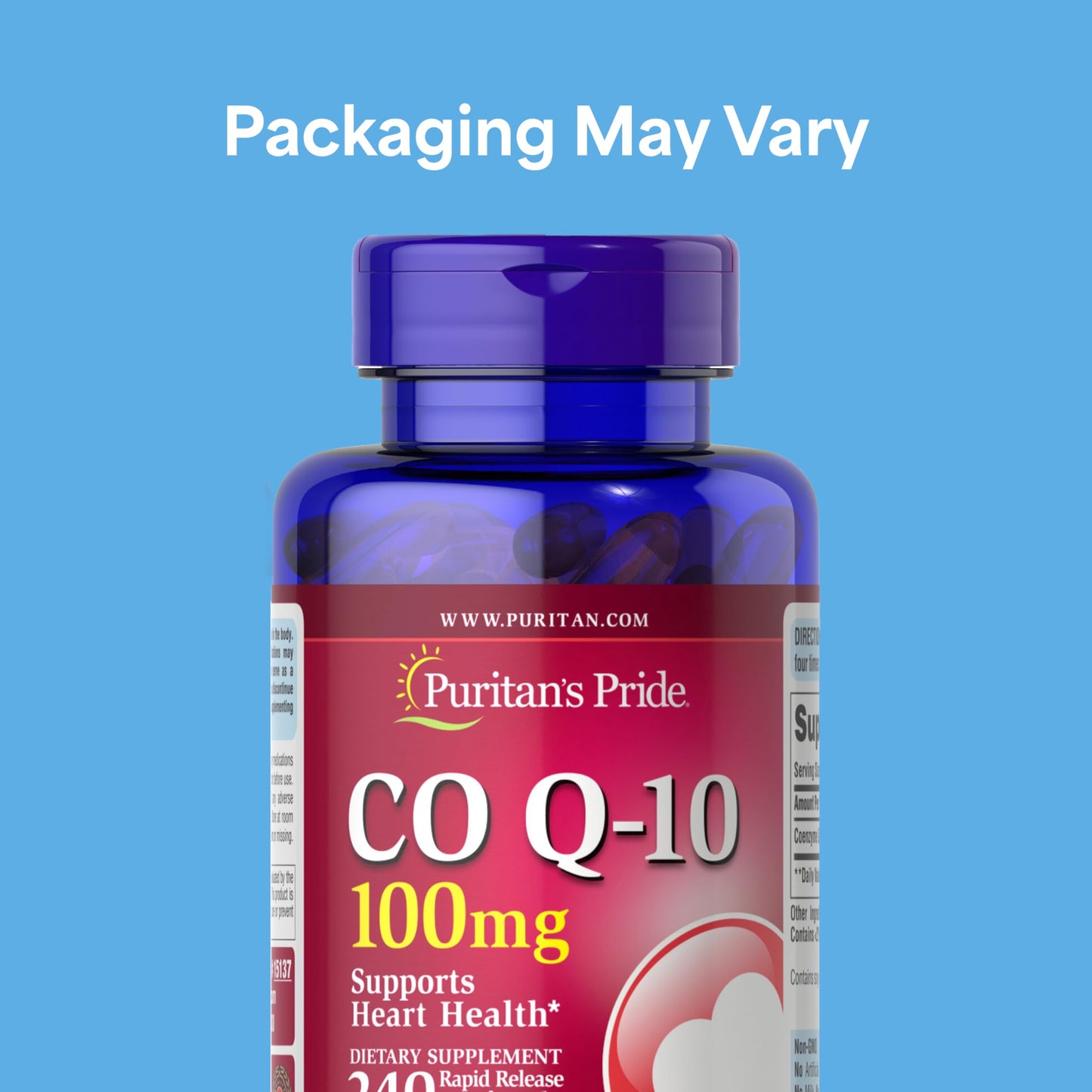 Puritan's Pride Coenzyme Q10 100mg Softgels, 240 Count