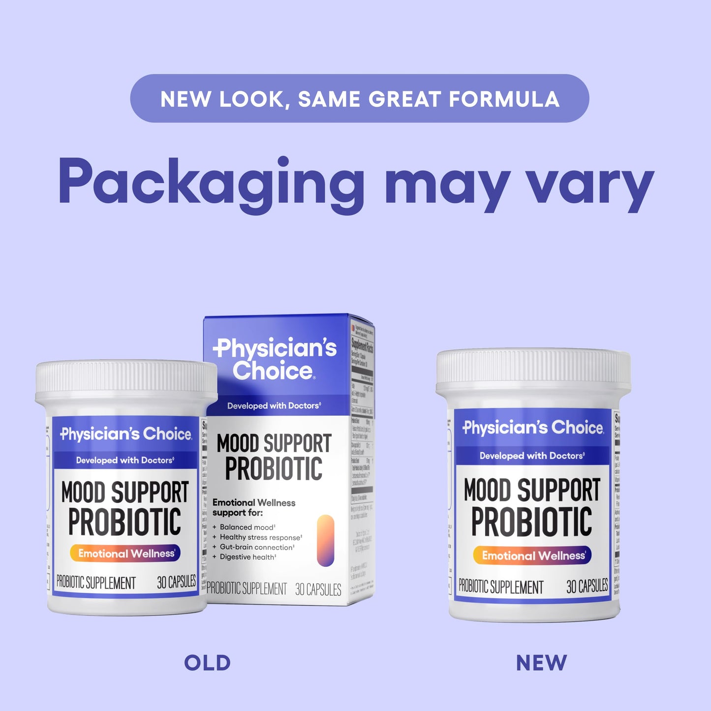 Physician's CHOICE Mood Support Probiotic Capsule, 30 Capsules