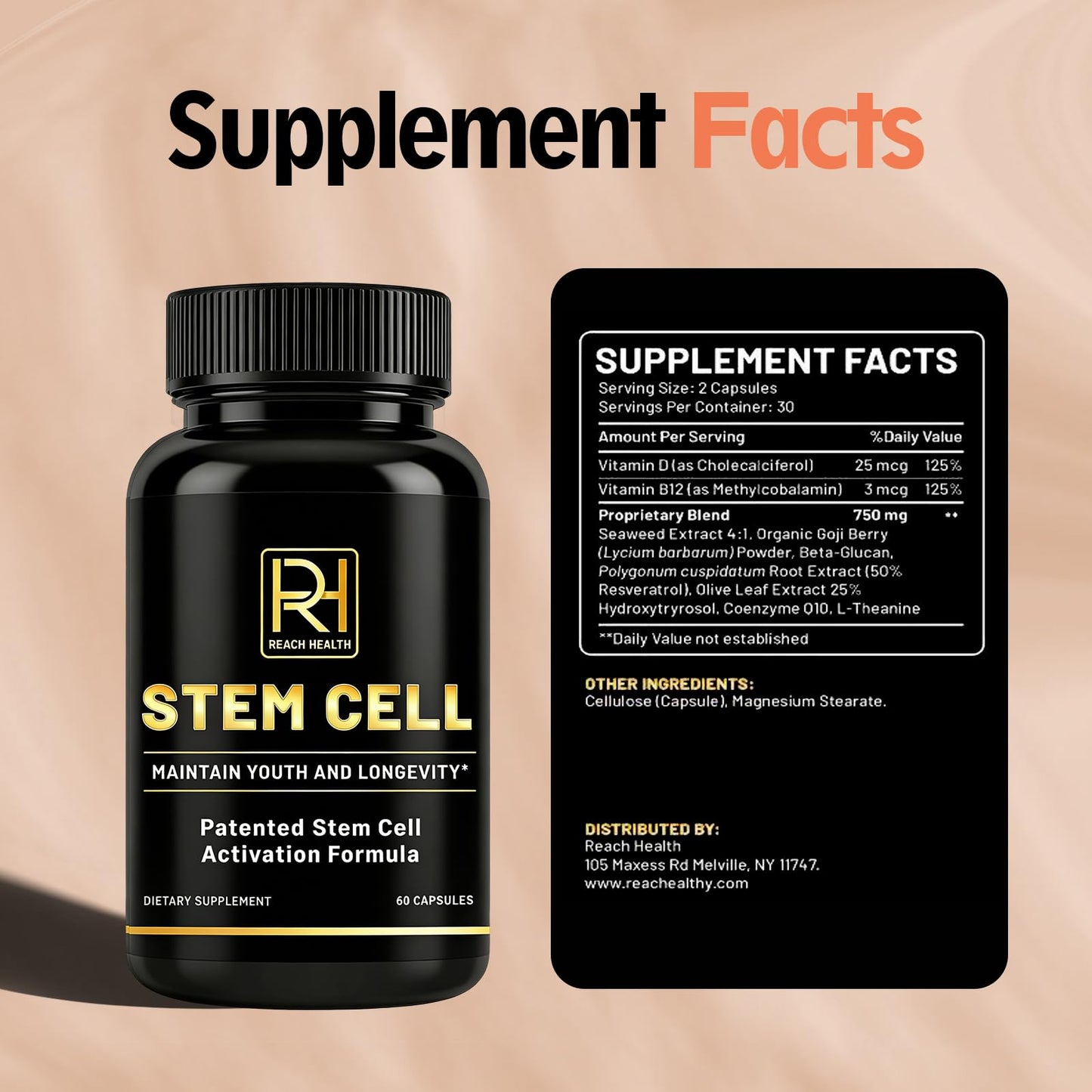 REACH HEALTH Stem Cell Activation Formula Tablet, 120 Tablets