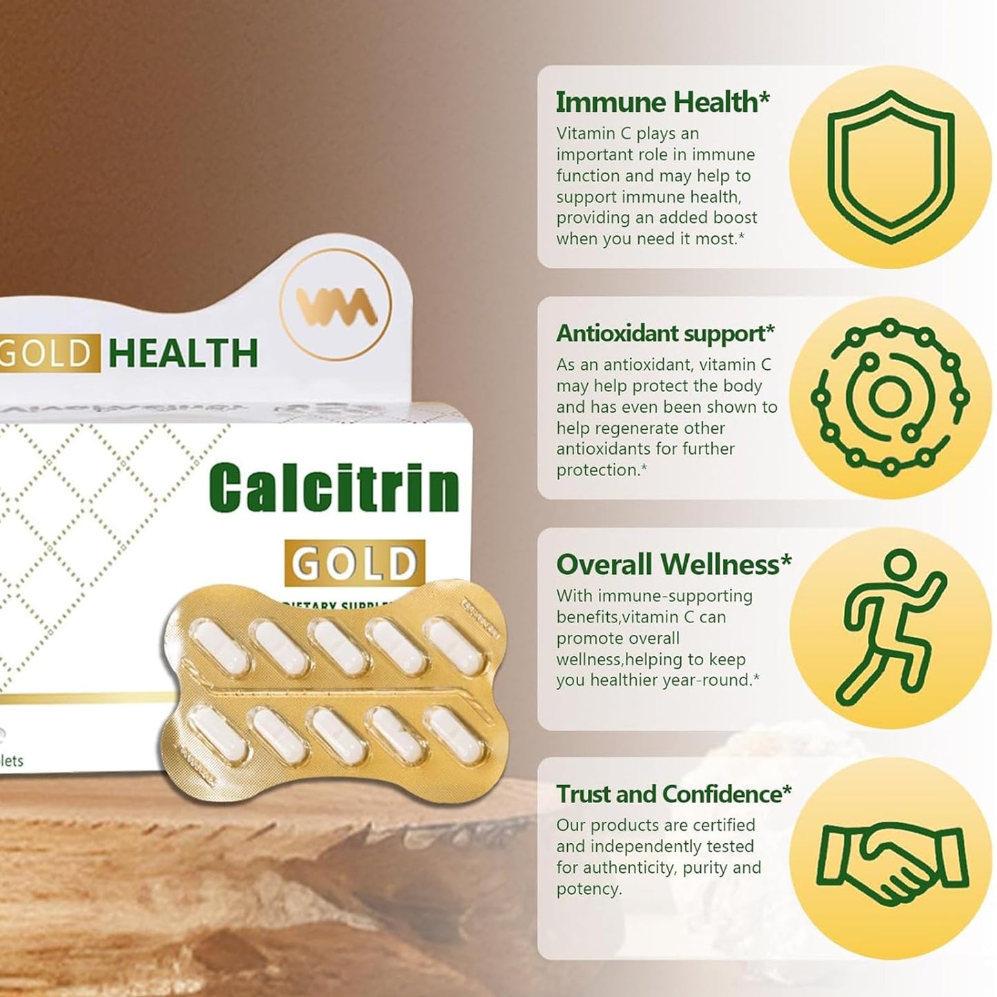 MXZ Calcitrin Gold Dietary Supplement for Mobility Reinforcement Tablet 1 Count