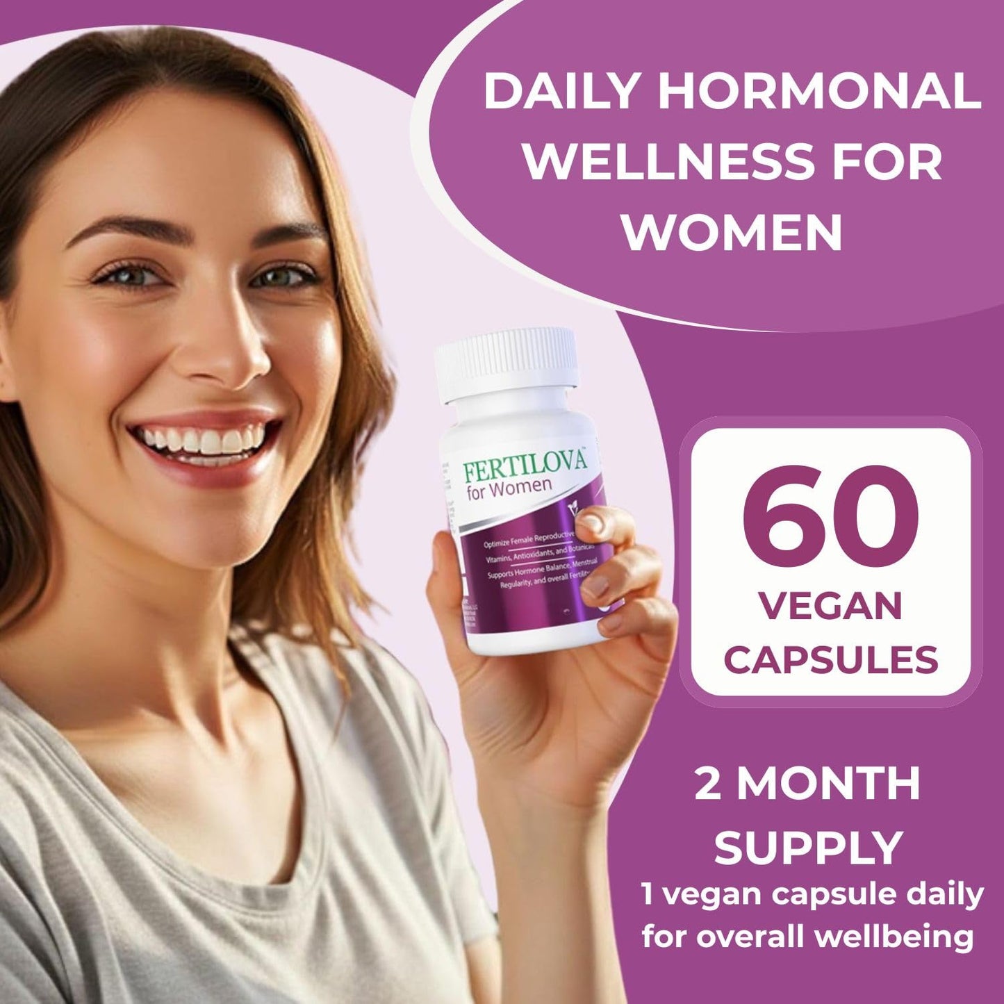Vision Nutraceuticals Fertility Support Supplement for Women Capsules 60 Count