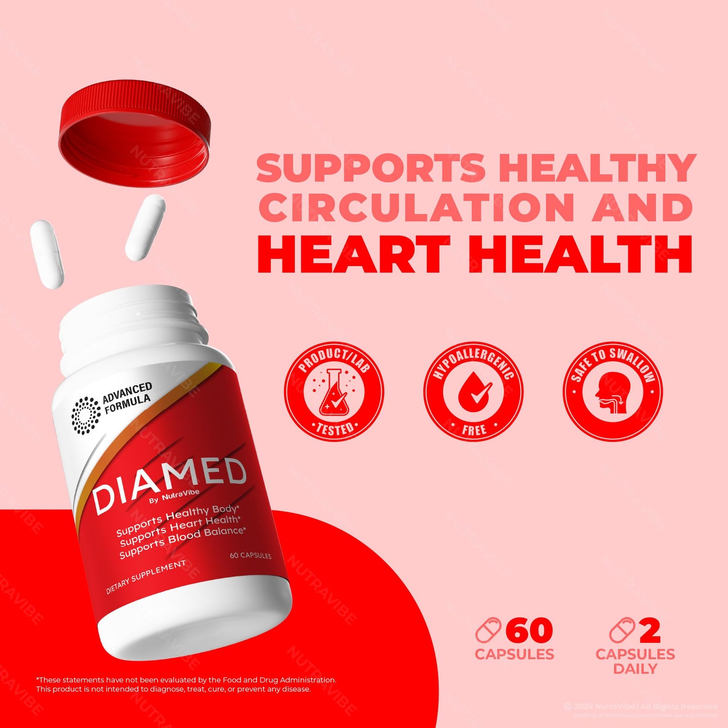 NutraVibe Dia Med Premium Blood Balance Support Capsules 180 Capsules