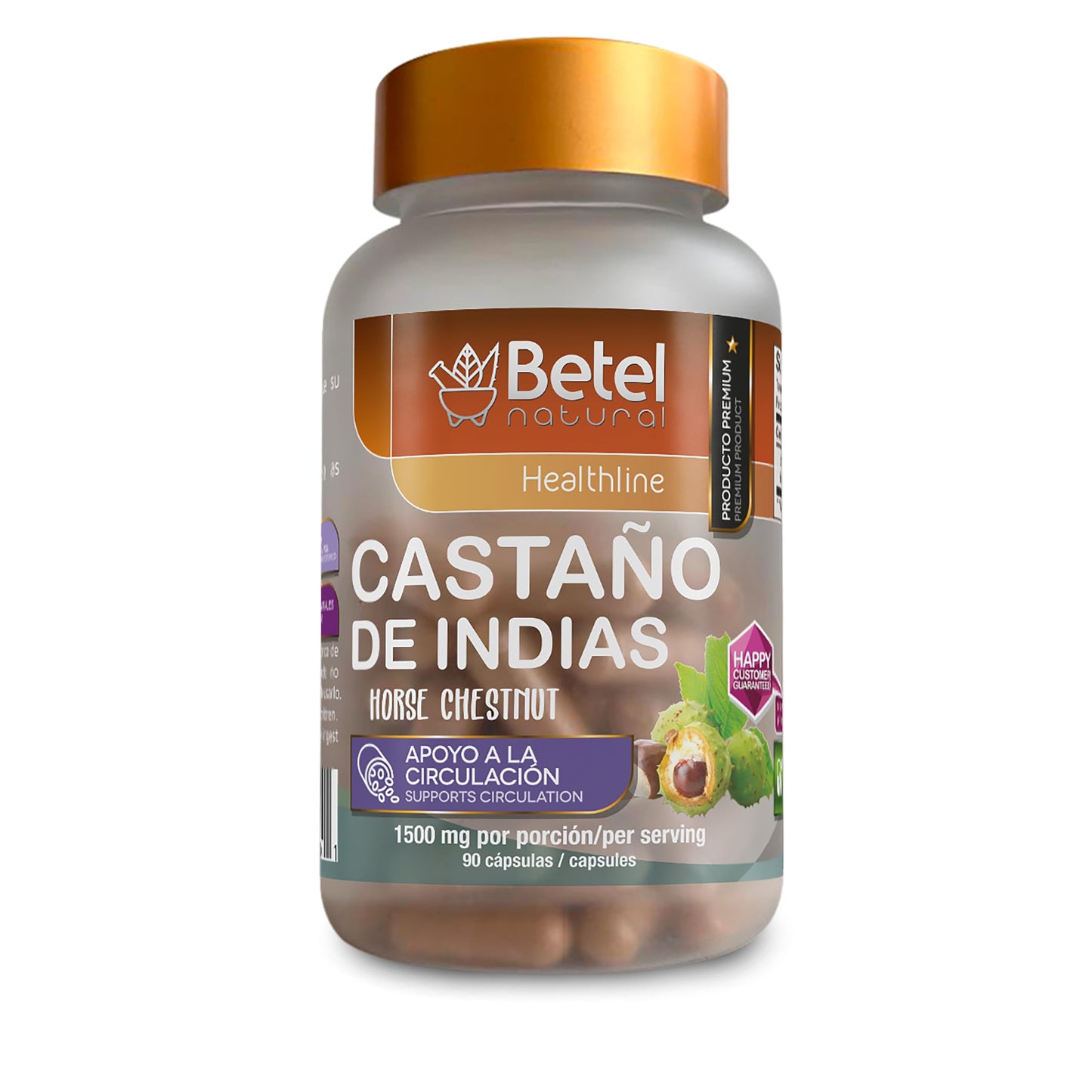 Betel Natural Horse Chestnut 1500 mg Capsules, 90 Count