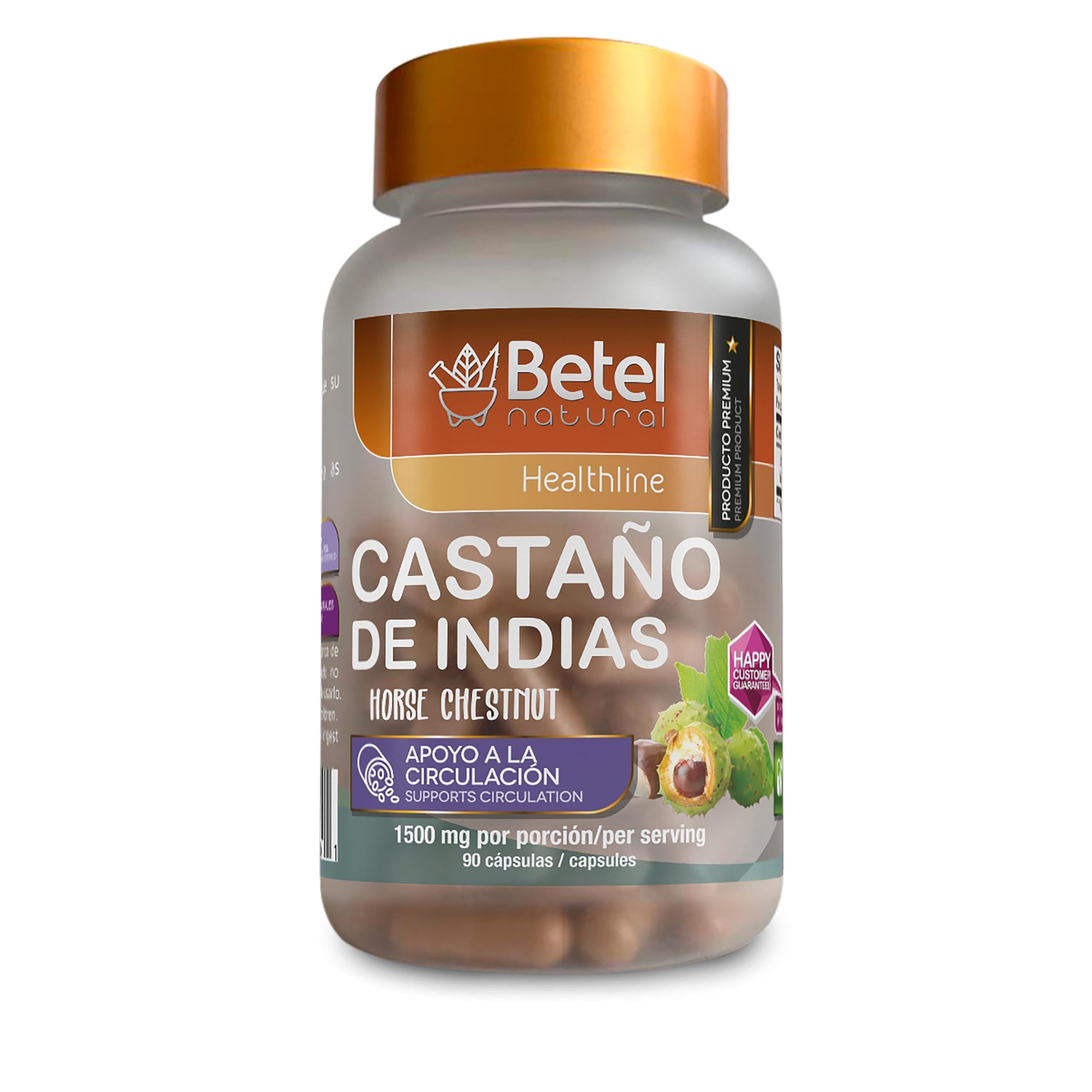 Betel Natural Horse Chestnut 1500 mg Capsules, 90 Count