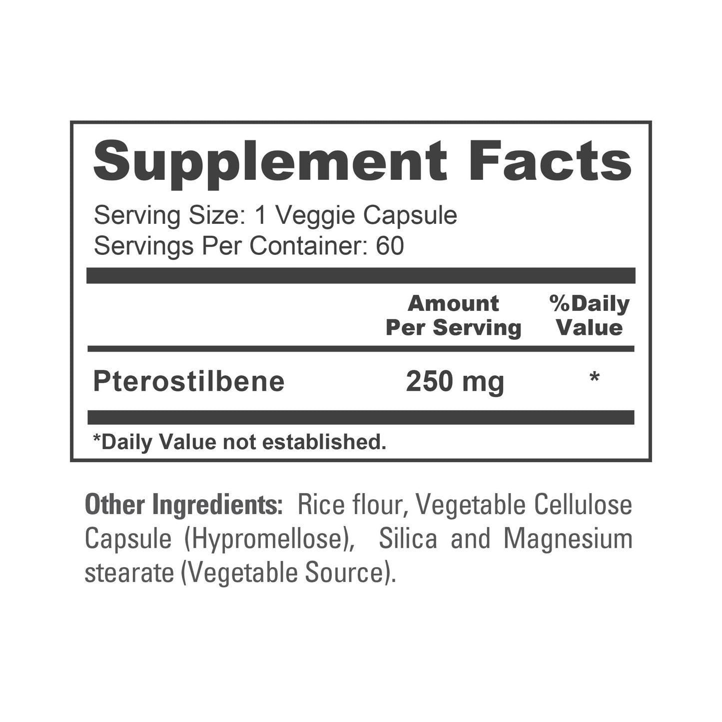 NusaPure Pterostilbene 250mg Capsule, 60 Capsules