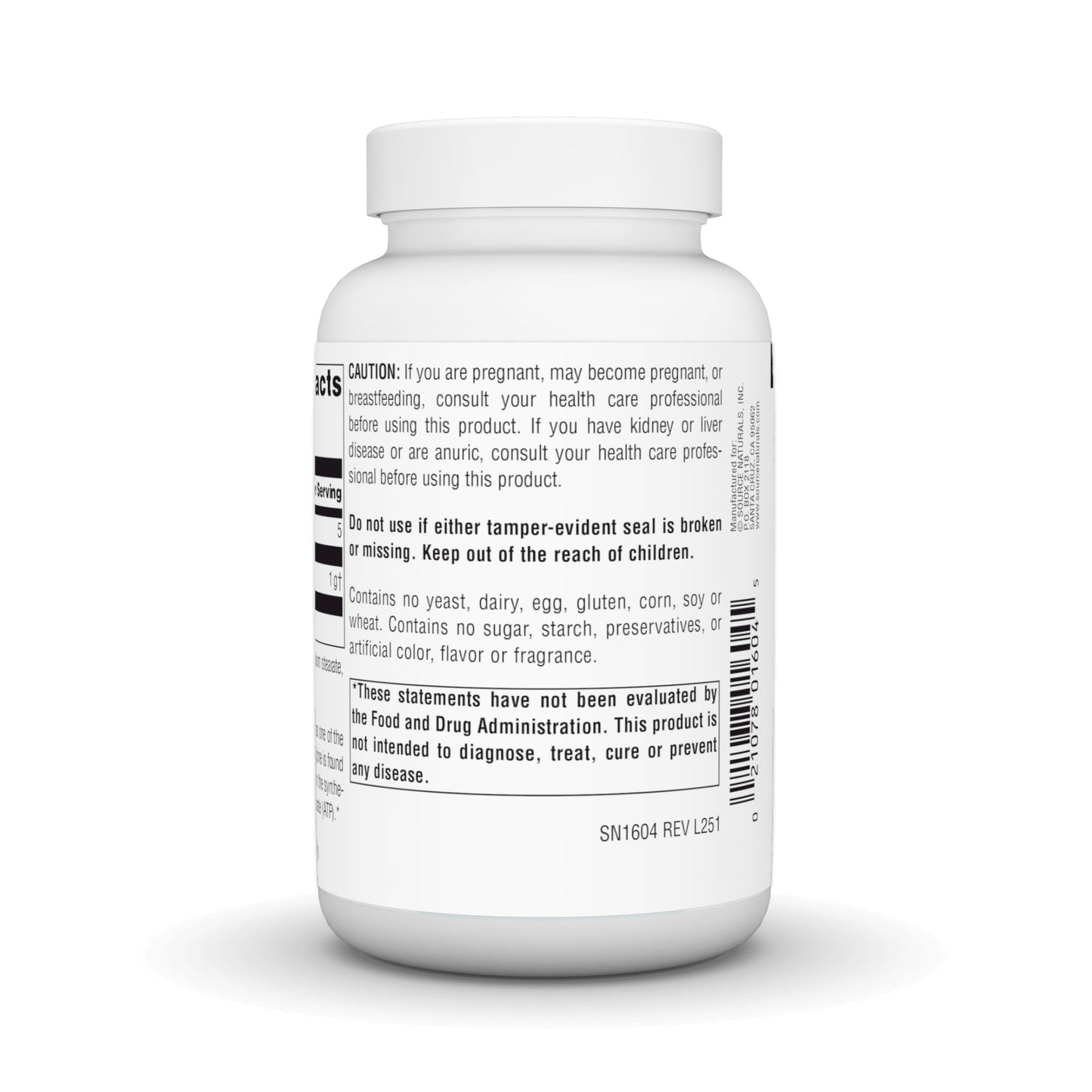 Source Naturals Glycine Dietary Supplement 500 mg Capsule, 100 Capsules
