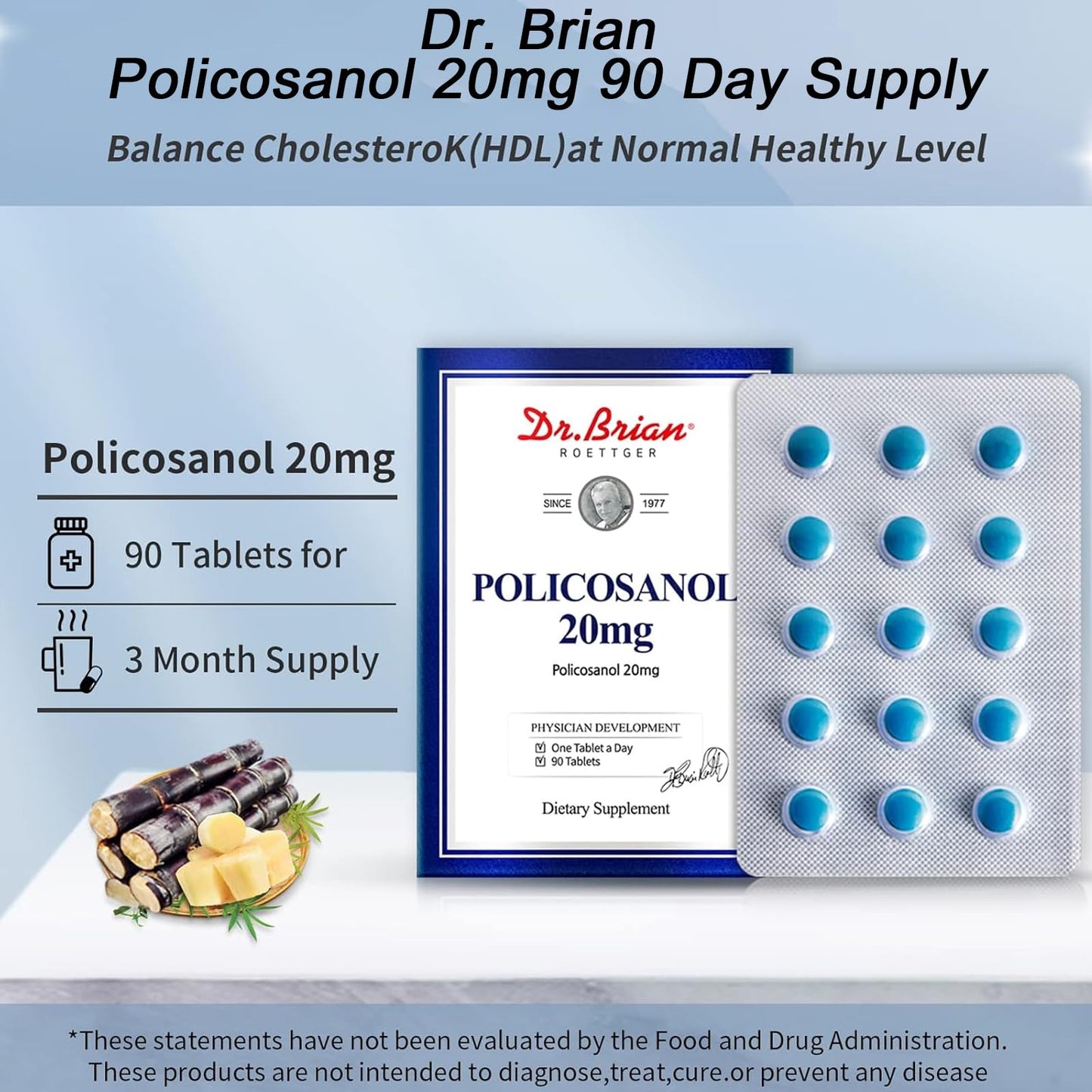 DR.BRIAN ROETTGER Policosanol 20mg Tablet, 90 Count
