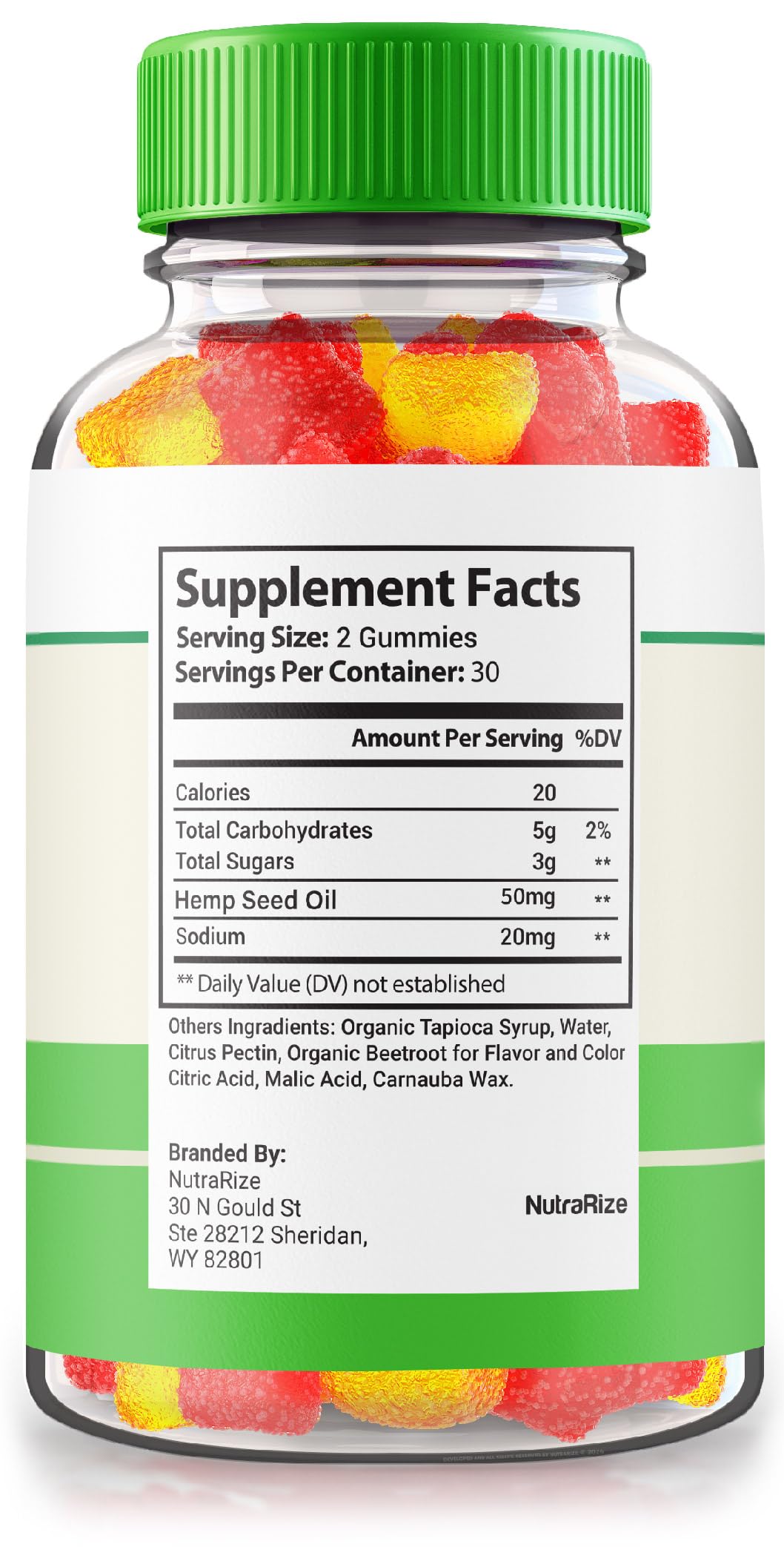 NutraRize Euphoria Green Hemp Gummies, 180 Gummies