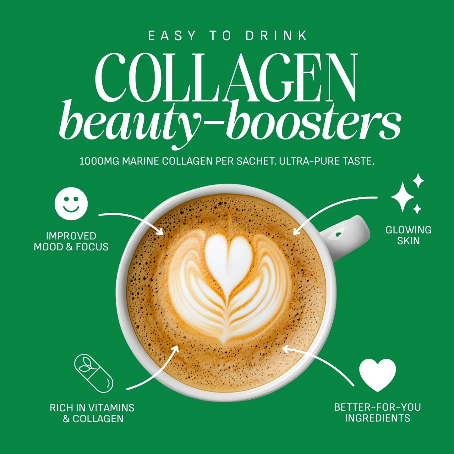 Clöud Café Collagen Infused Matcha Latte Powder 10 Sachets