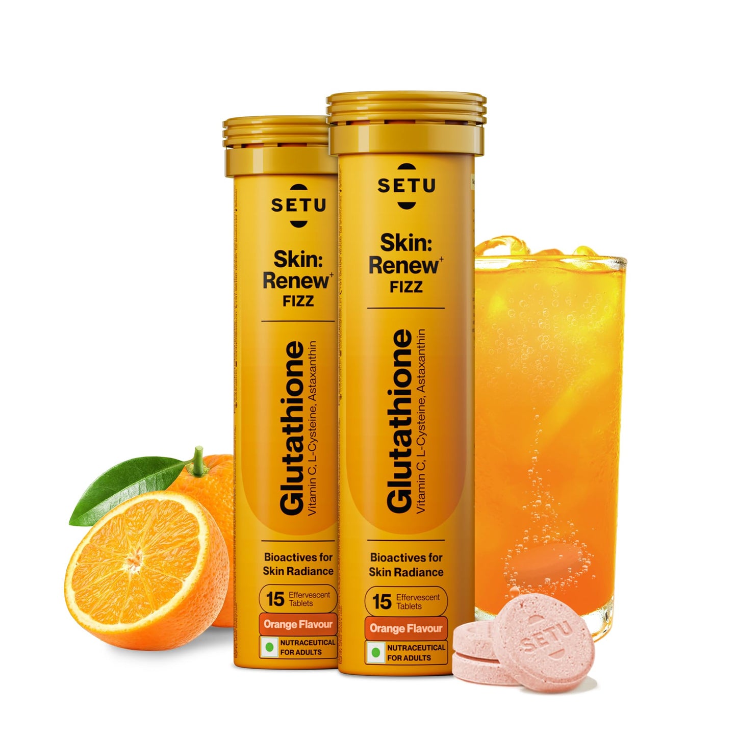 SETU Skin Renew Glutathione with Vitamin C Gluta Fizz 30 Tablets