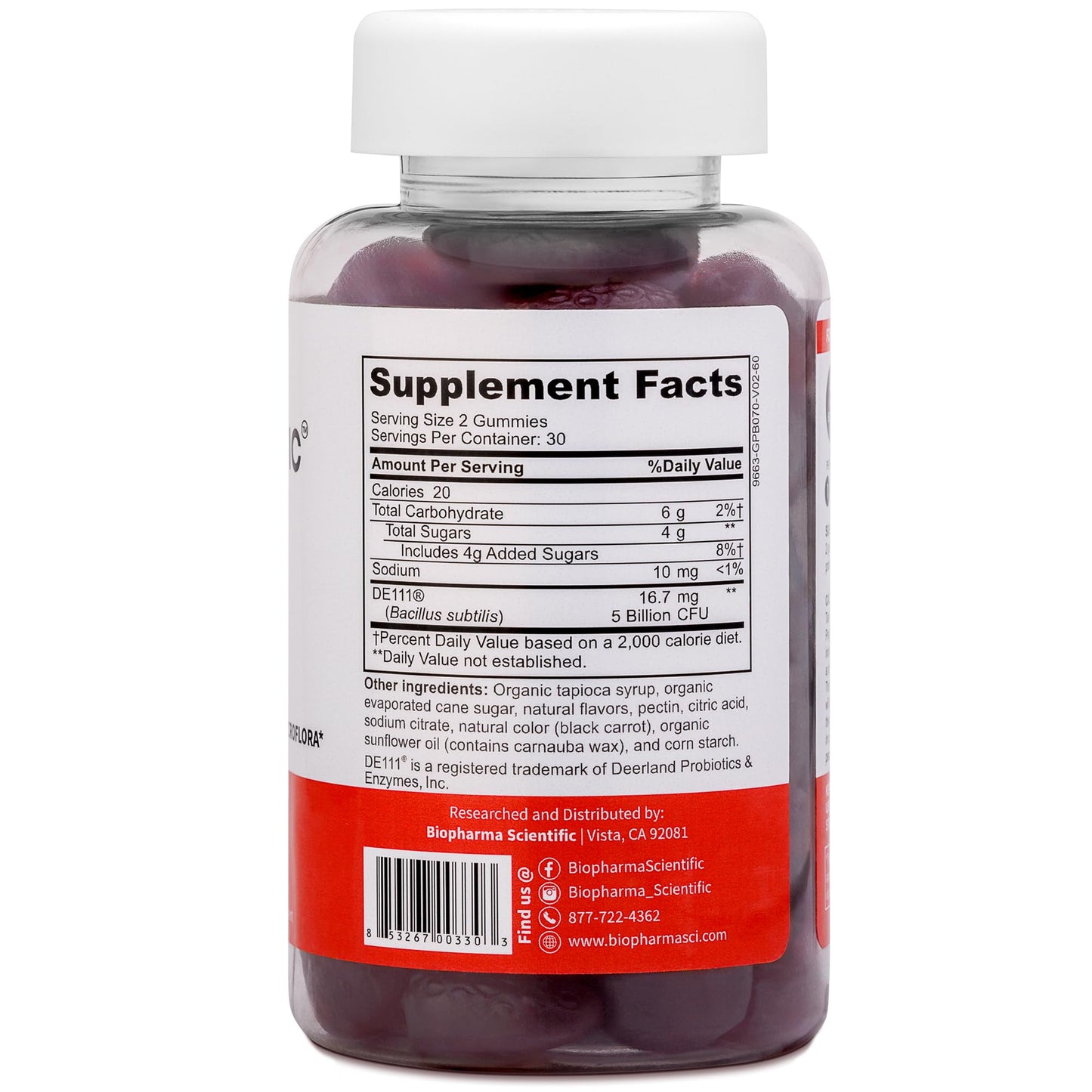 Biopharma Scientific NanoProbiotic Digestive Support Probiotic Gummies, 60 Gummies