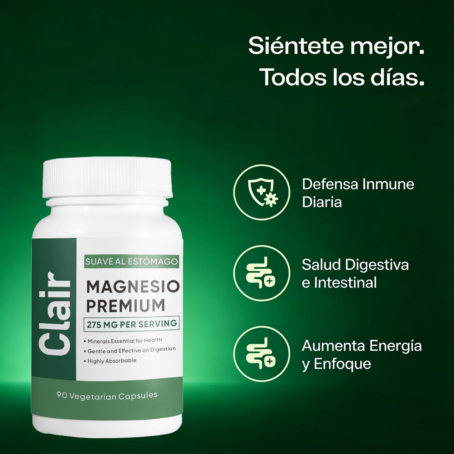 ZISKOUD Clair Magnesium Premium Series, Clean Mineral Formula, 90 Capsules