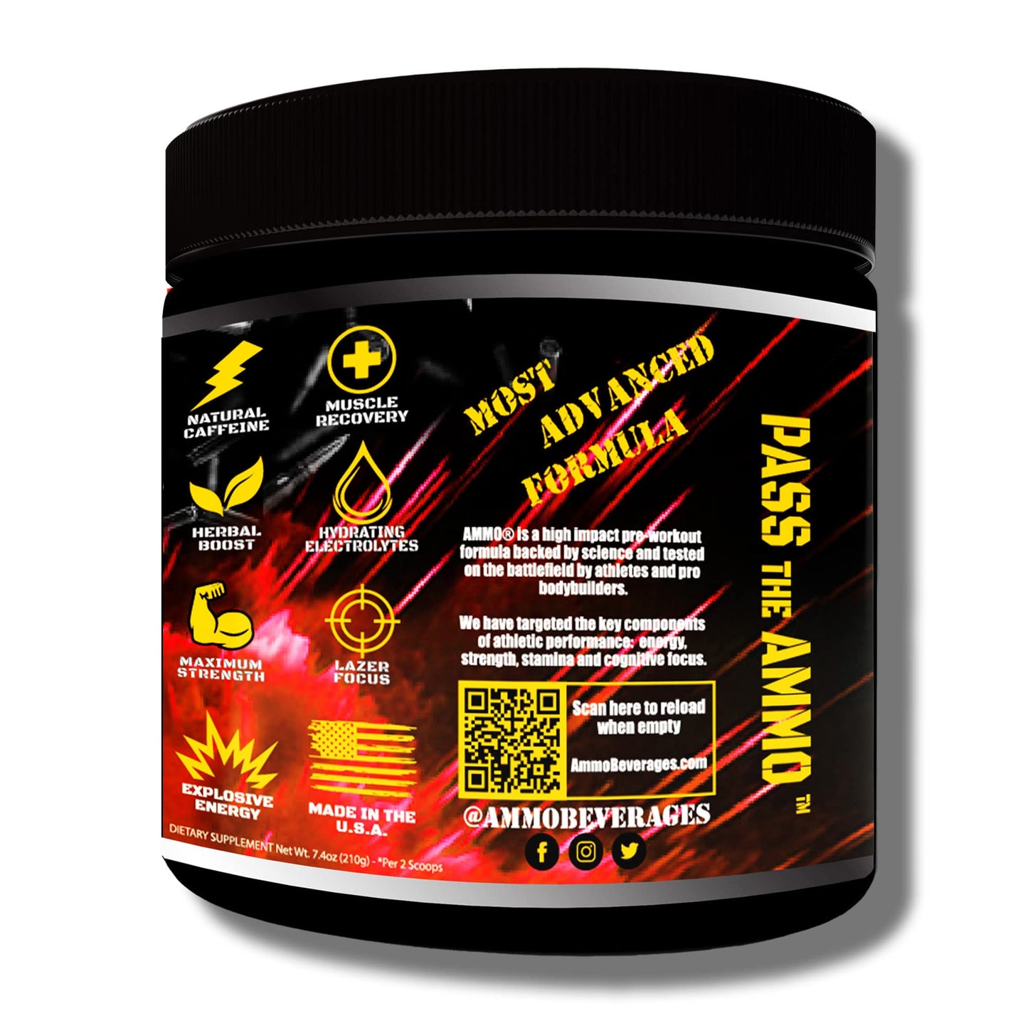 AMMO Energy Reloads Pre Workout Powder 7.4 Ounce