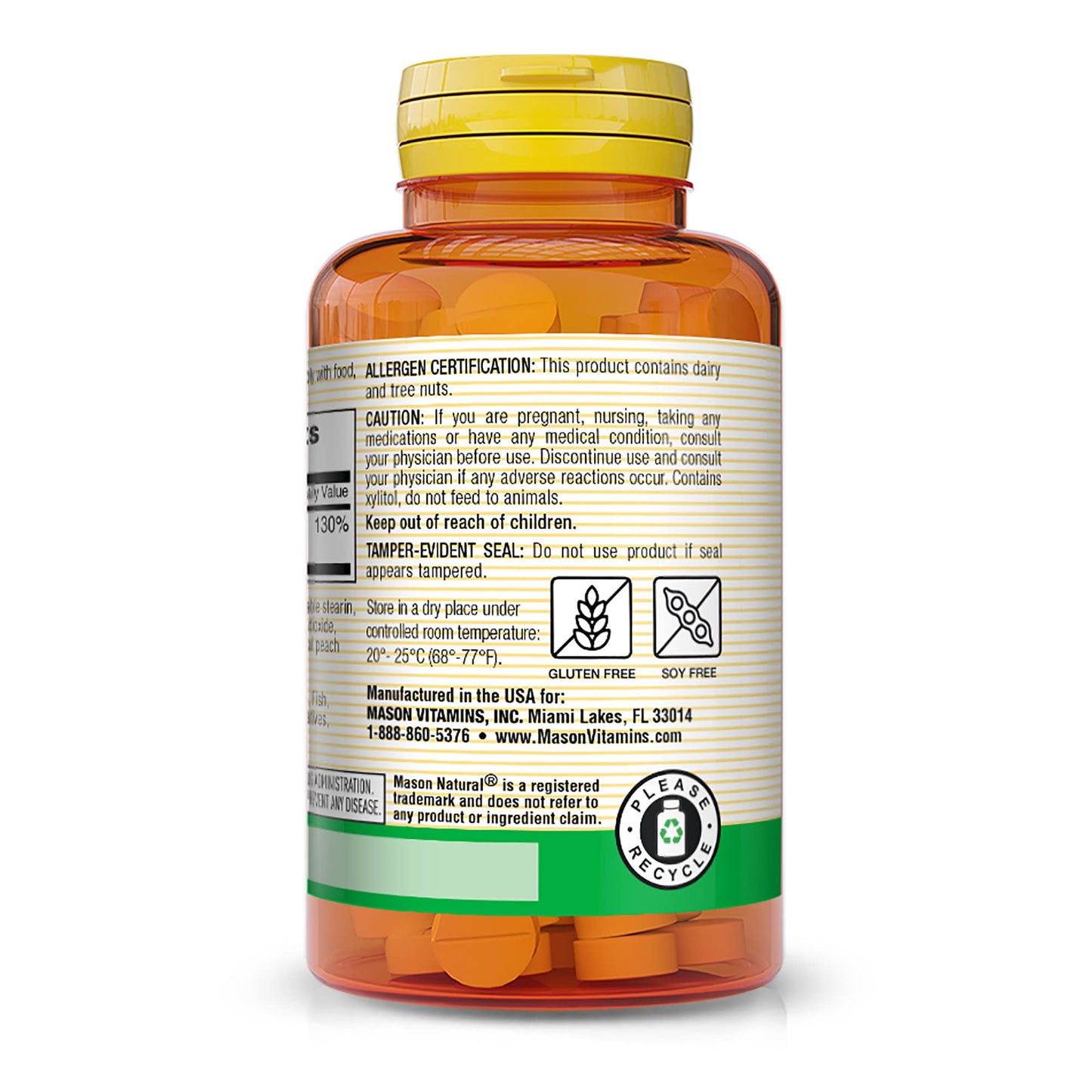 Mason Natural Vitamin D3 1000 IU (25 mcg) Chewable Tablets, 150 Count
