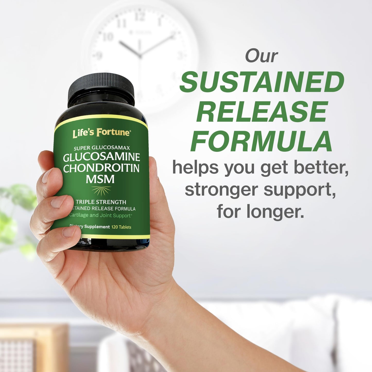 Life's Fortune Glucosamax Triple Strength Glucosamine, Chondroitin & MSM with Vitamin C Capsule, 120 Count