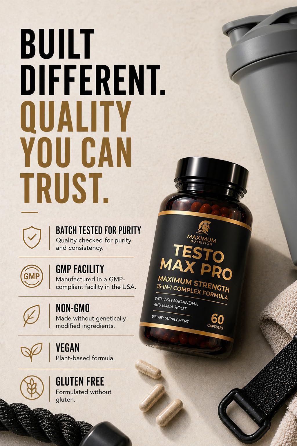 Maximum Nutrition Testo Max Pro – Men’s Vitality Food Supplement 60 Capsules