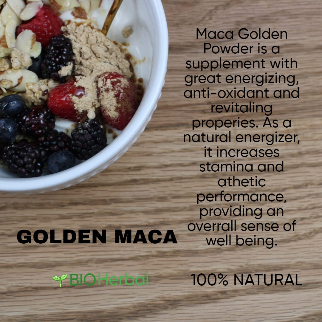 Bio Herbal Maca Golden (100% Natural) Pure Root Powder, 6.34 Fl Oz
