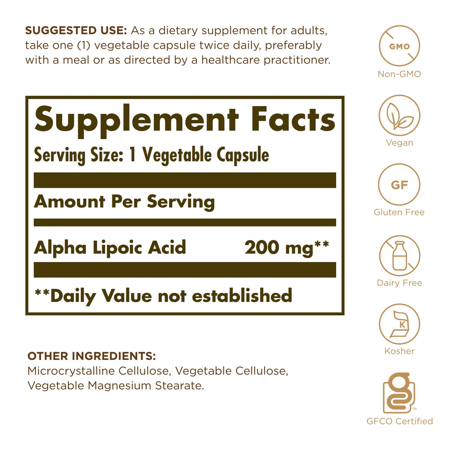 Solgar Alpha Lipoic Acid 200 mg Capsules, 150 Capsules