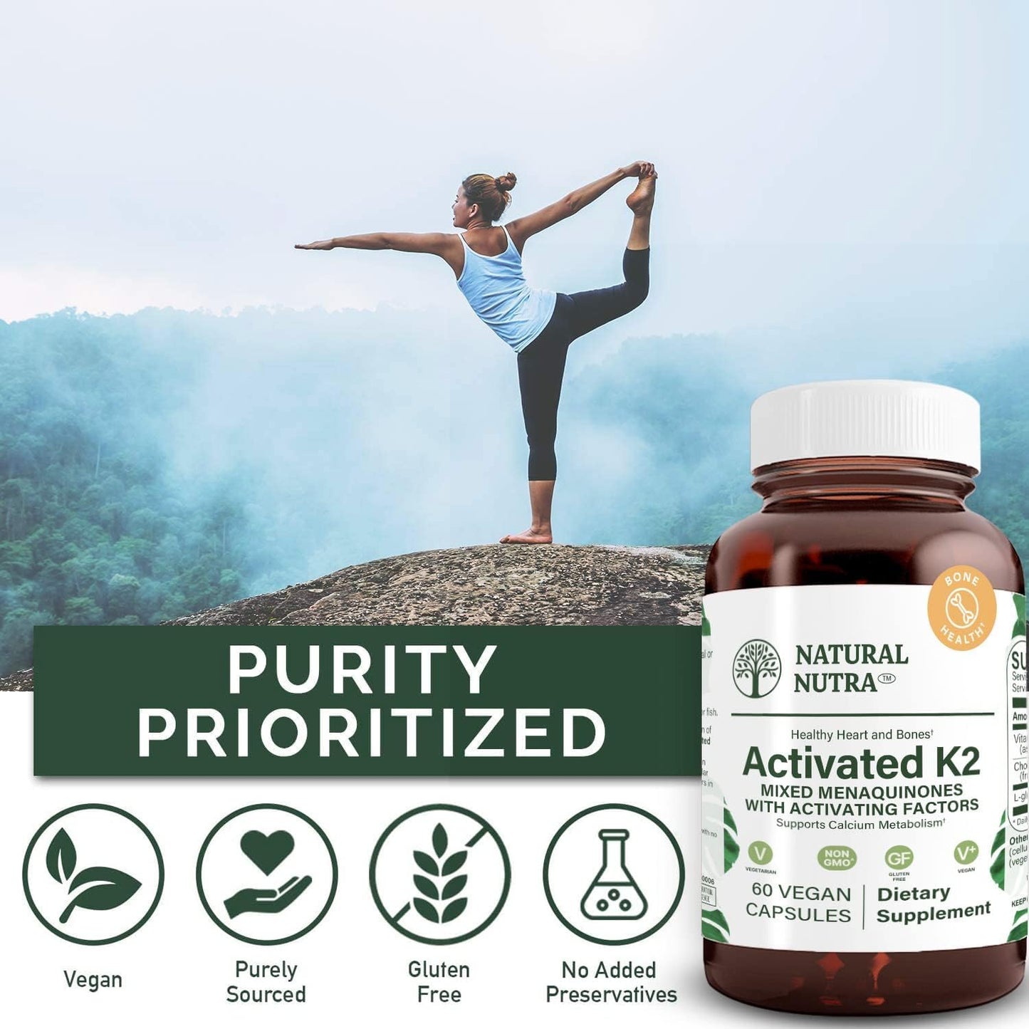 Natural Nutra Full Spectrum Vitamin K2 Supplement Capsule 180