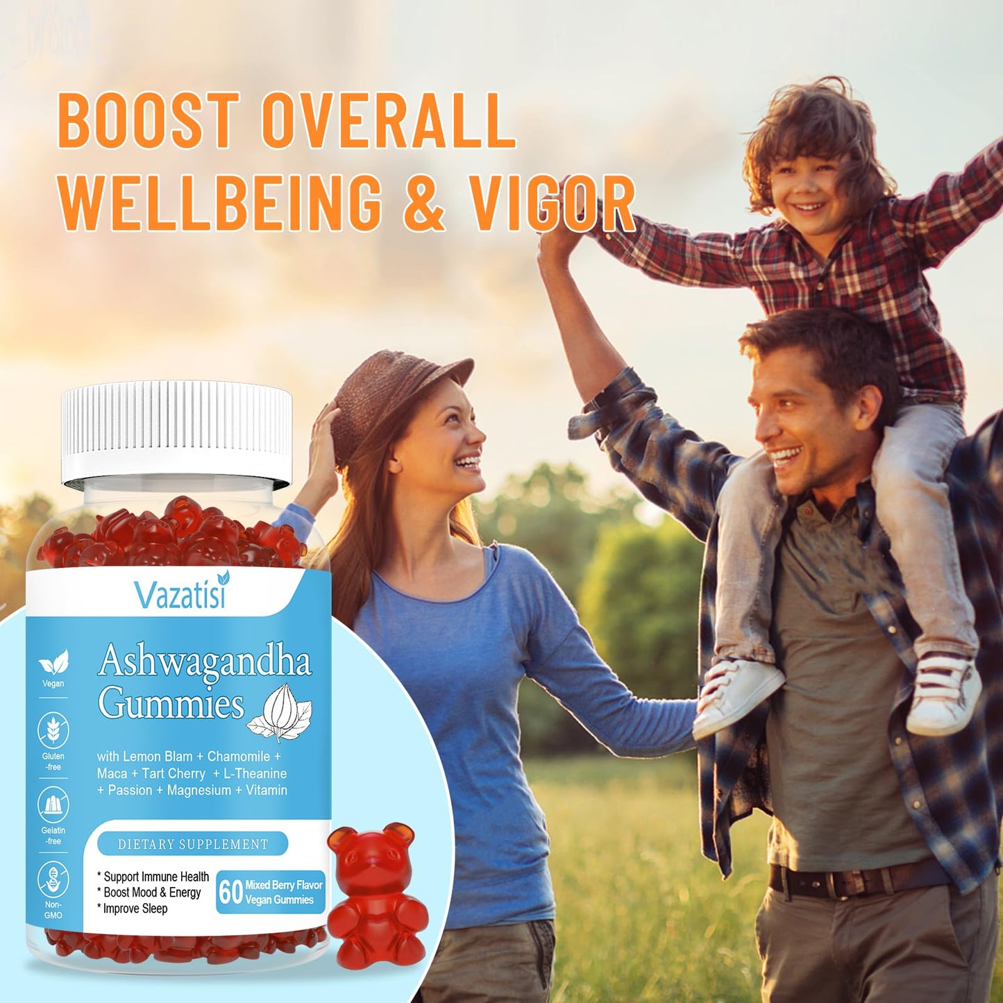 Vazatisi Ashwagandha Gummies 120 Count