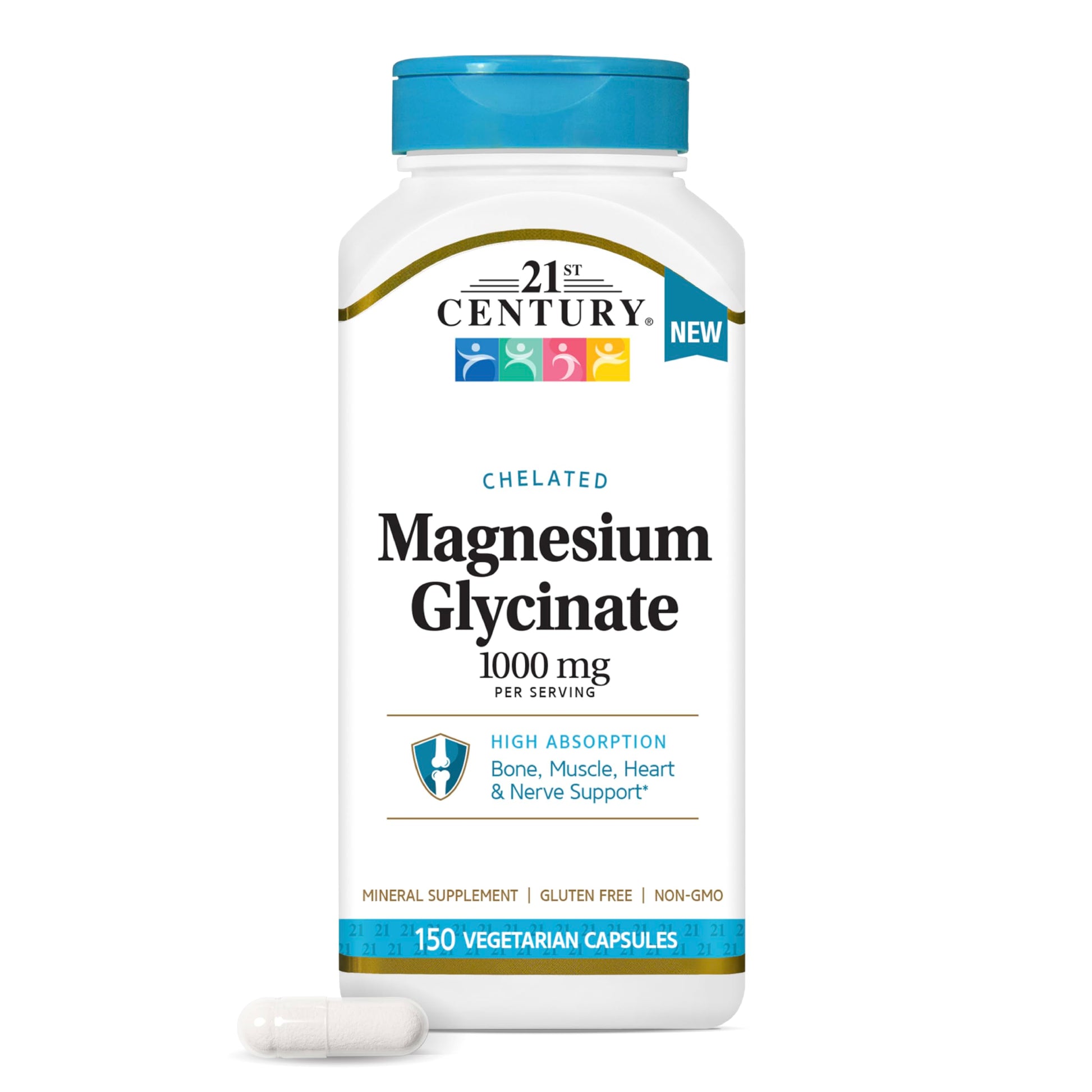 21st Century Magnesium Glycinate 1000mg Capsules 150