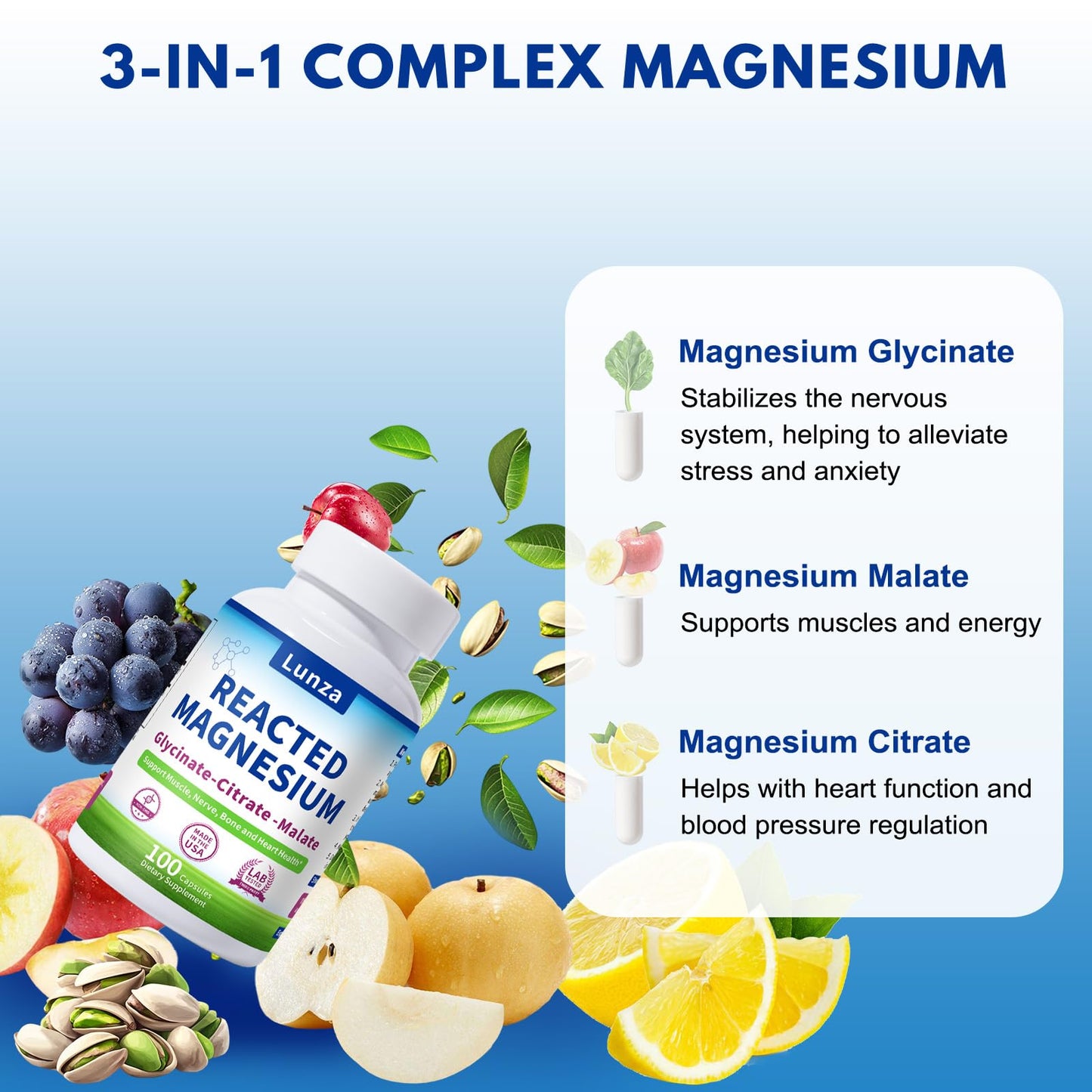 Lunza Magnesium & Potassium 100 Capsules