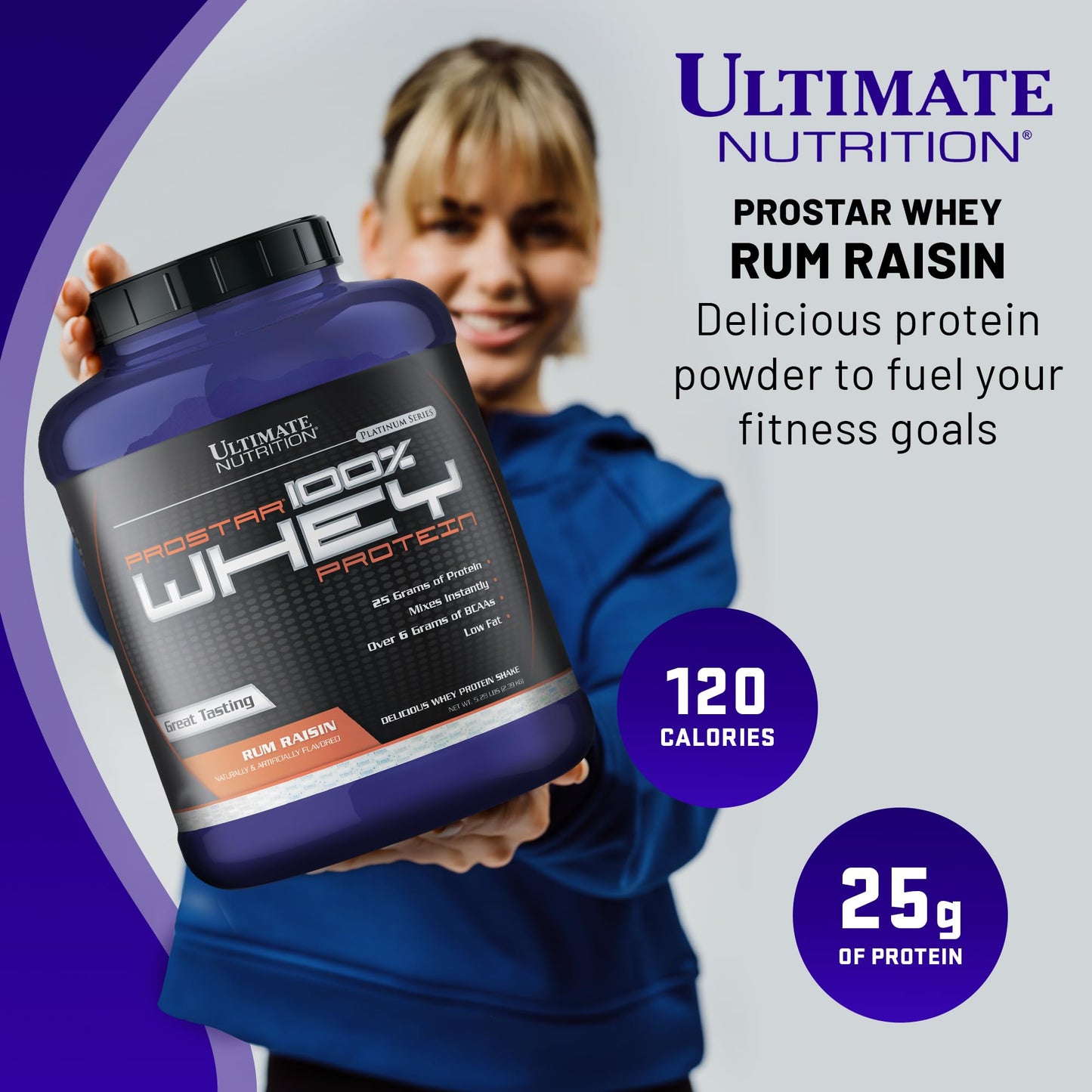 Ultimate Nutrition Prostar Whey Protein Isolate Rum Raisin Powder 84.48 oz
