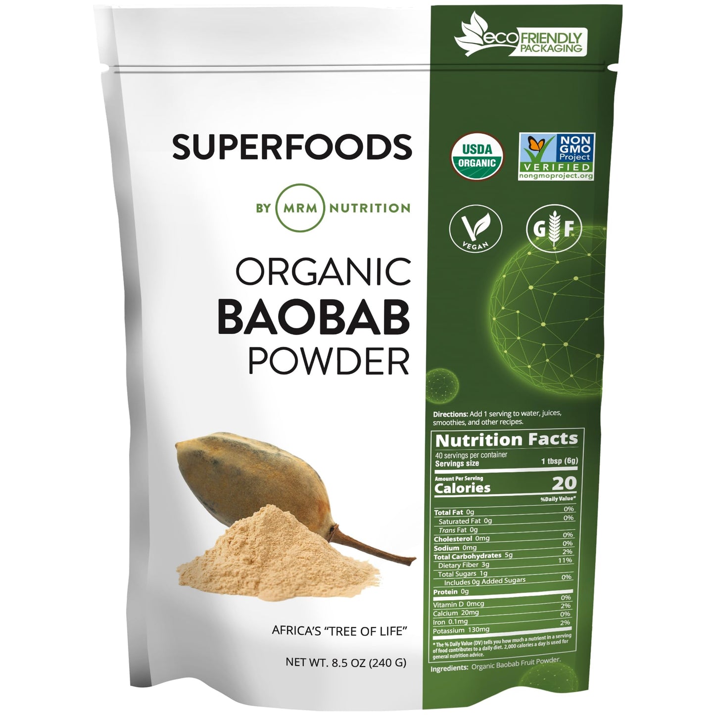 MRM Organic Baobab Powder 8.5 oz