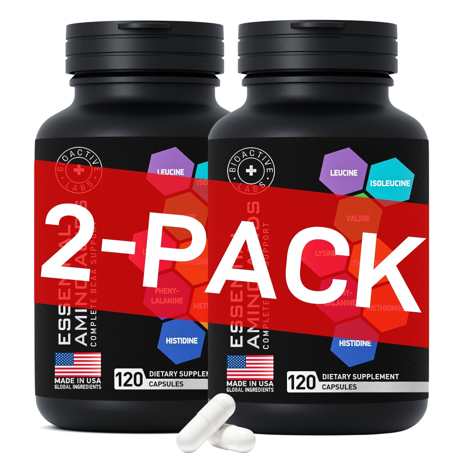 BIOACTIVE LABS Essential Amino Acids Complex for Men & Women 240 Capsules