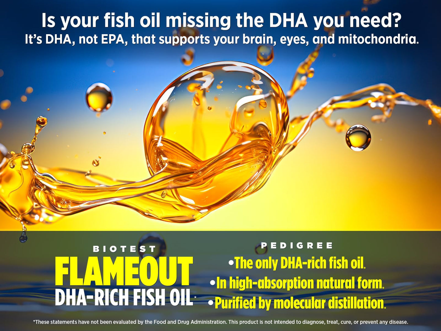 Biotest Flameout 5X DHA Fish Oil Softgel 180 Count