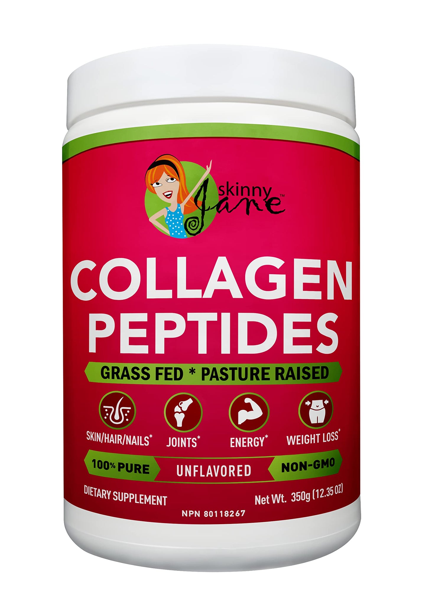 Skinny Jane Collagen Peptides Powder 12.35 Ounce