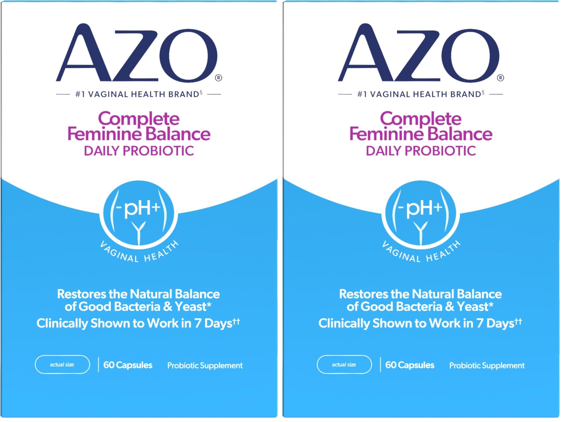 AZO Complete Feminine Balance Daily Vaginal Probiotics for Women, Capsules, 120