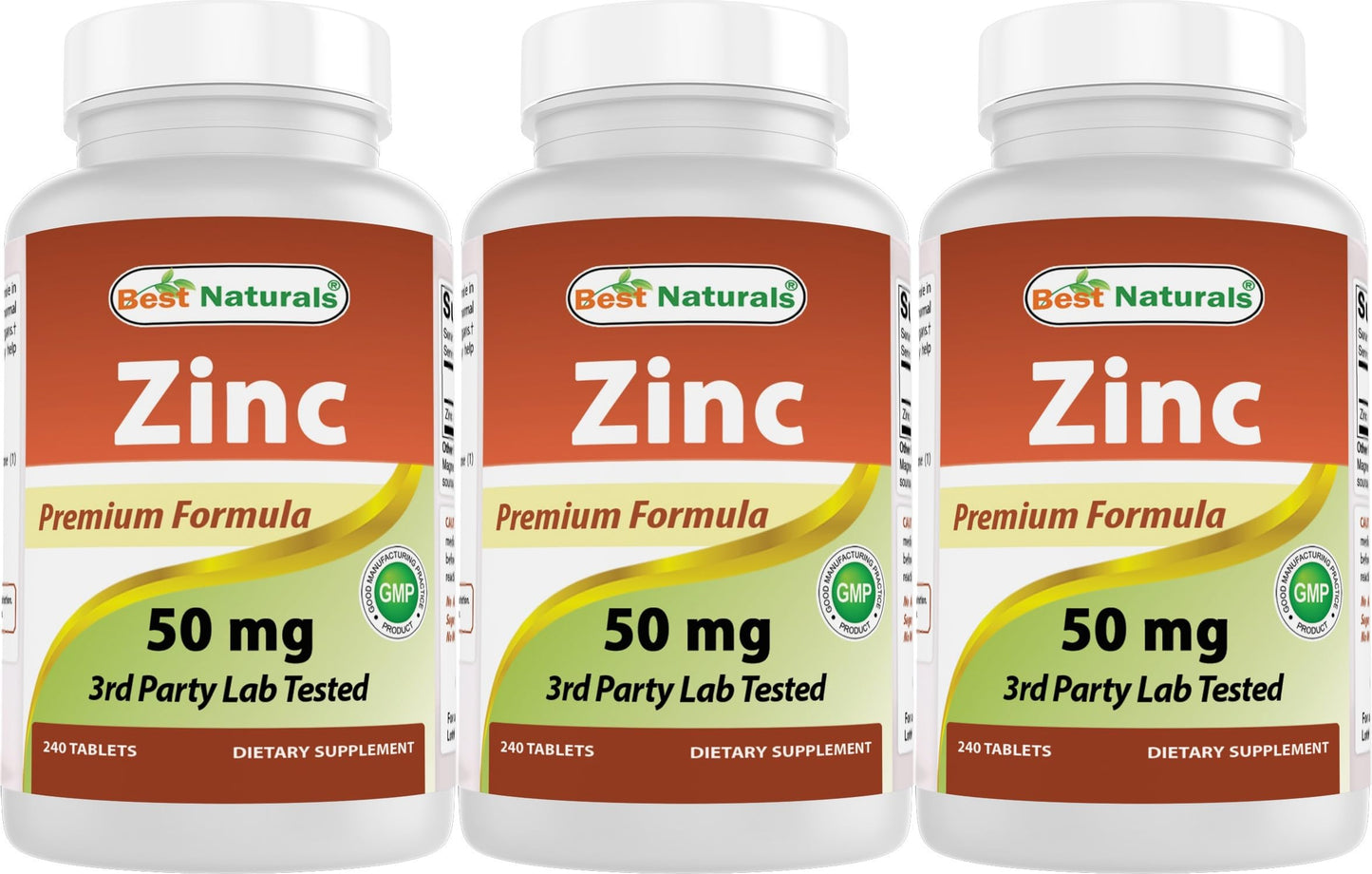 Best Naturals Zinc Gluconate 50mg Zinc Supplement Tablets 720 Count